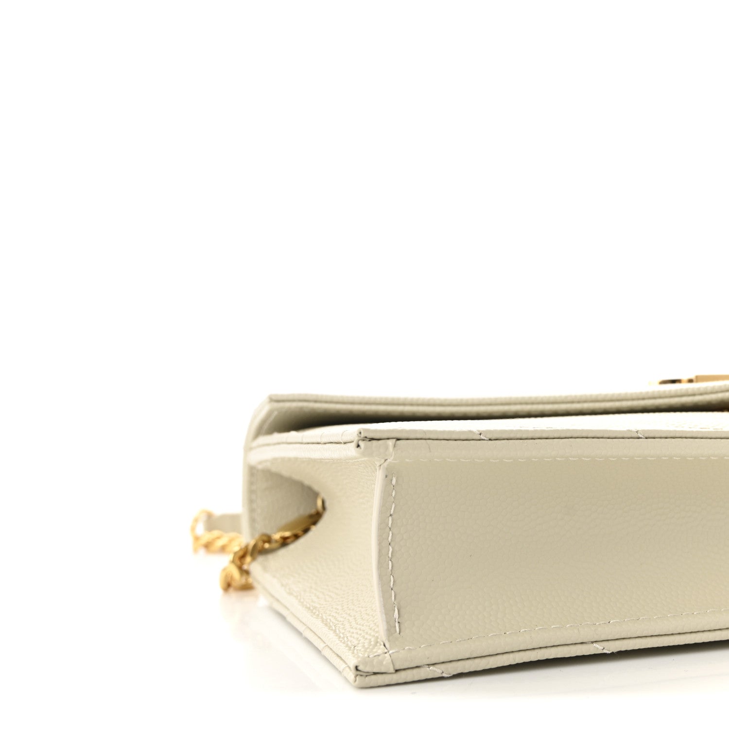 Grain De Poudre Matelasse Chevron Monogram Envelope Chain Wallet Crema Soft