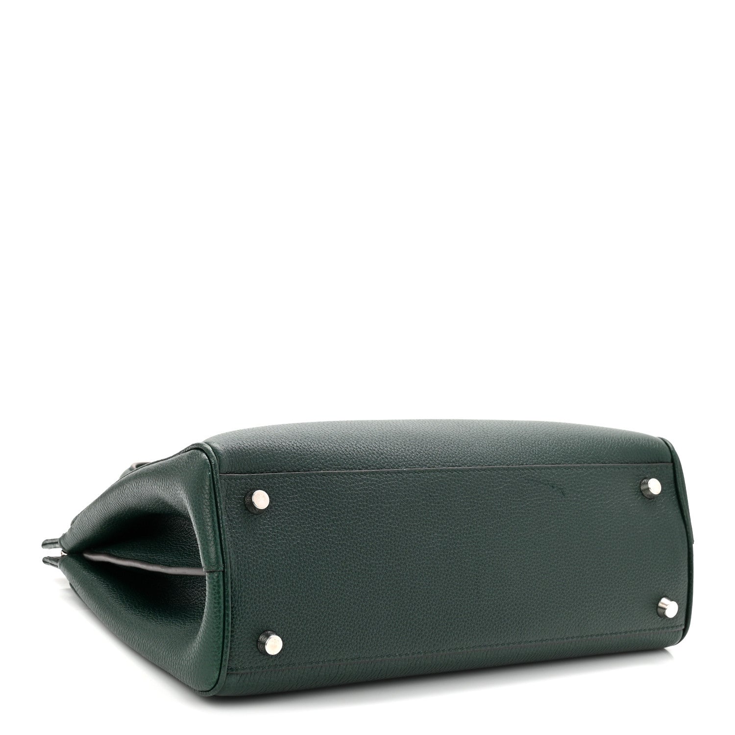 Grainy Calfskin Small Zumi Top Handle Bag Vintage Green