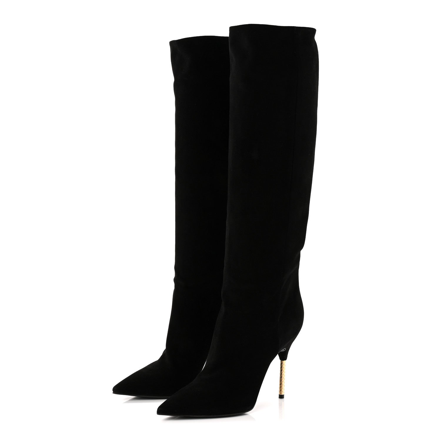 Suede High Boots 41 Black