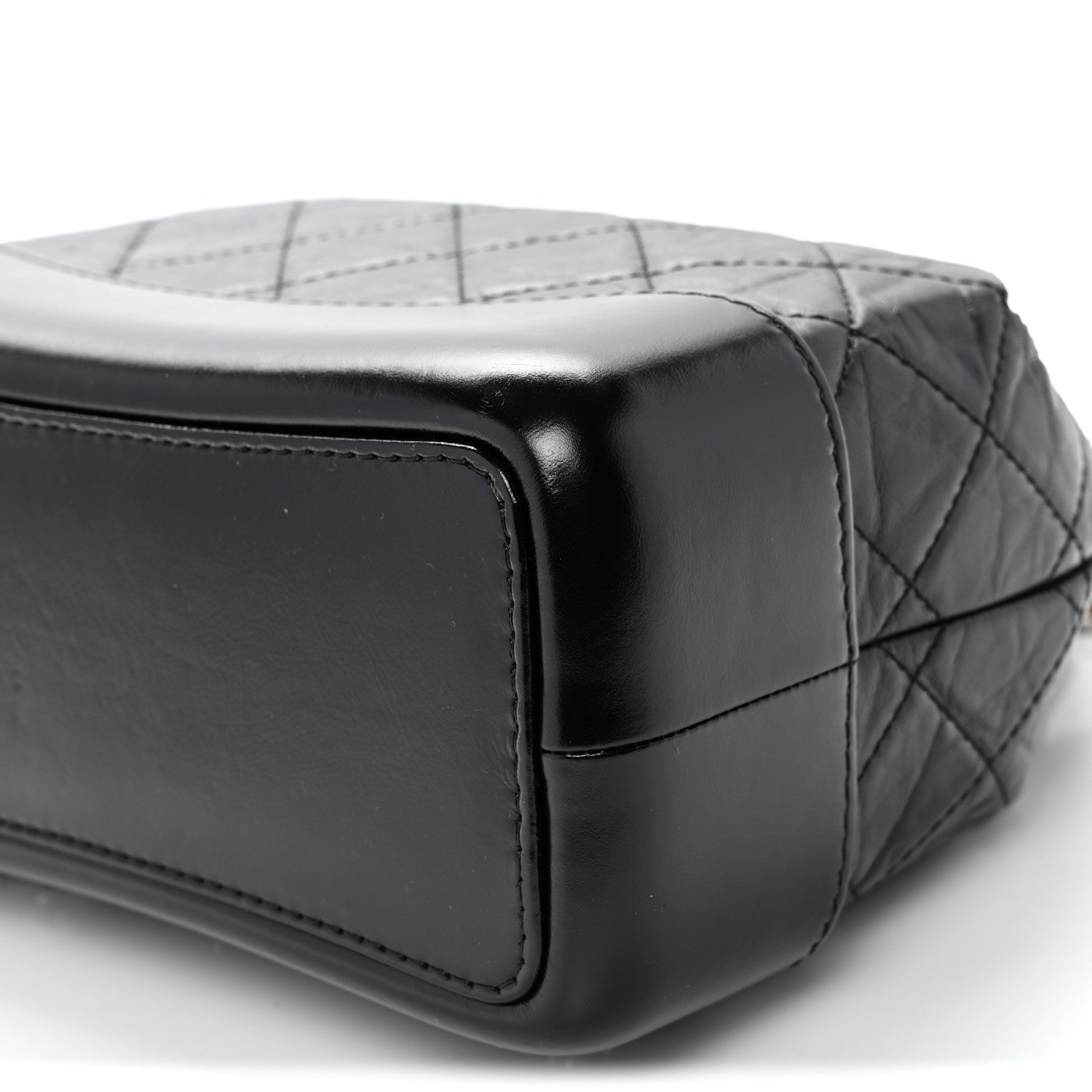 Aged Calfskin Quilted Small Gabrielle Backpack Black