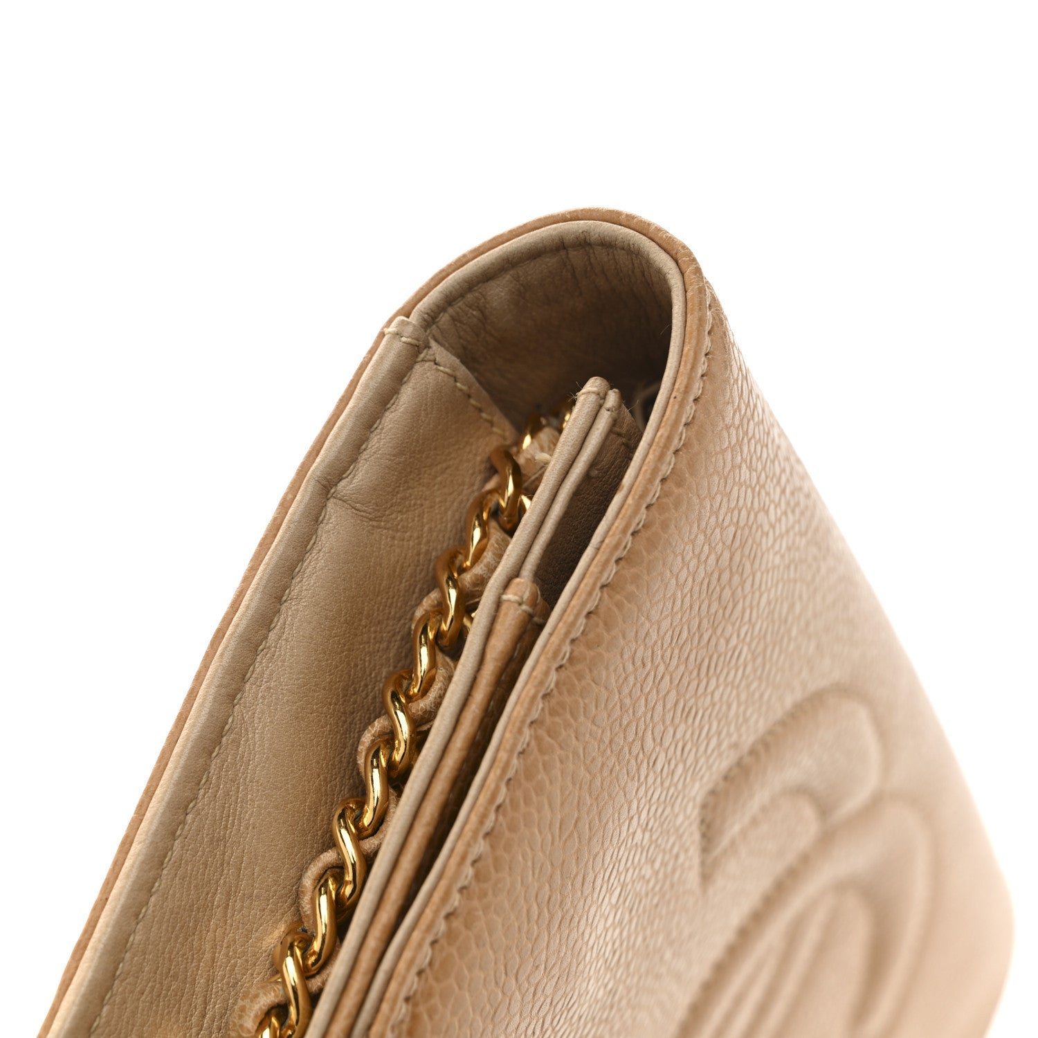 Caviar Timeless CC Wallet on Chain WOC Beige