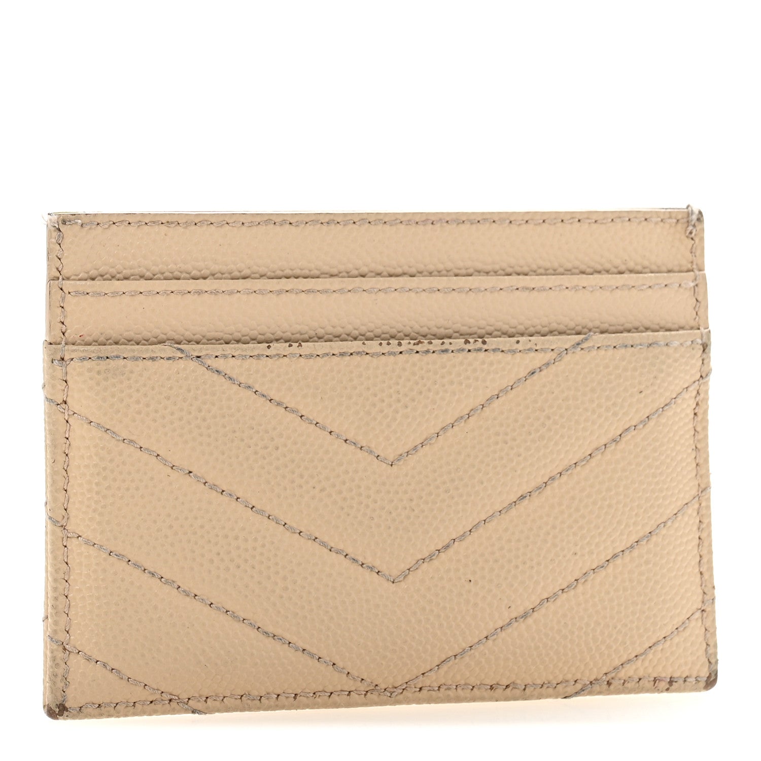 Grain De Poudre Matelasse Chevron Monogram Credit Card Case Nude Powder