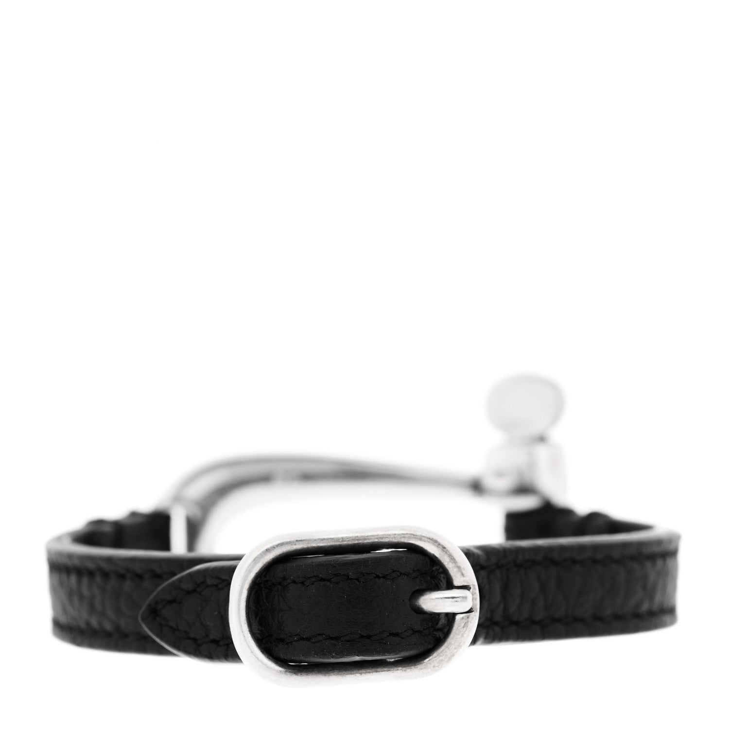 Sterling Silver Calfskin Horsebit Bracelet