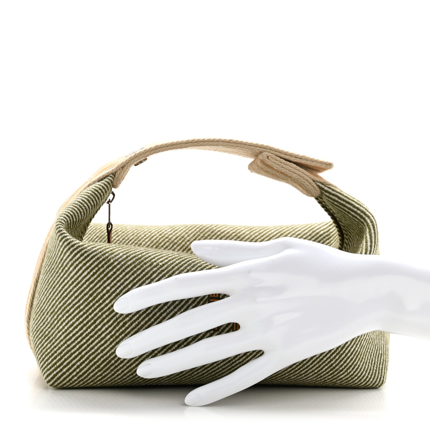 Wool Small Bride-A-Brac H Natte Pouch Vert Foret