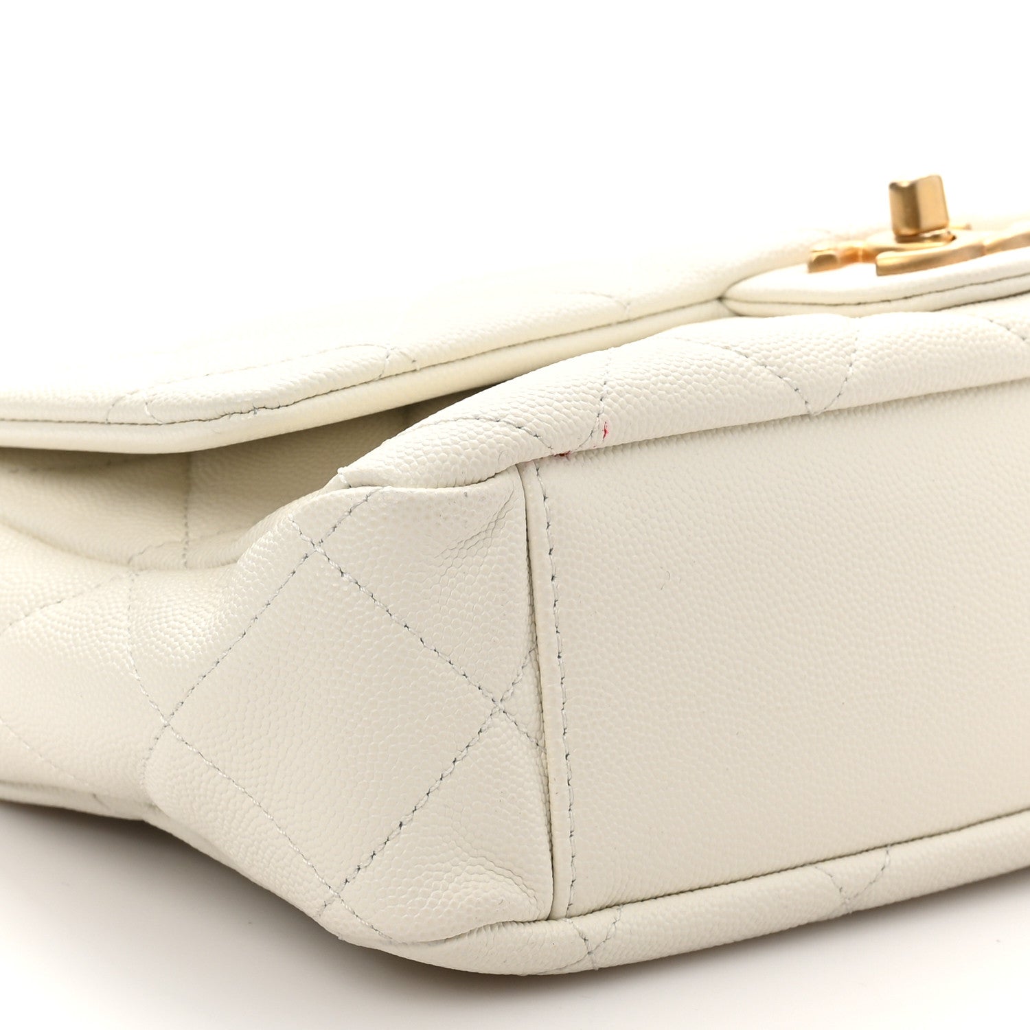 Caviar Quilted Mini Flap White