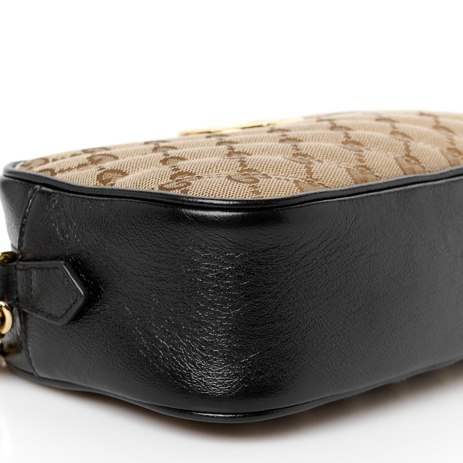 Monogram Matelasse Diagonal Small GG Marmont Chain Shoulder Bag Beige Black