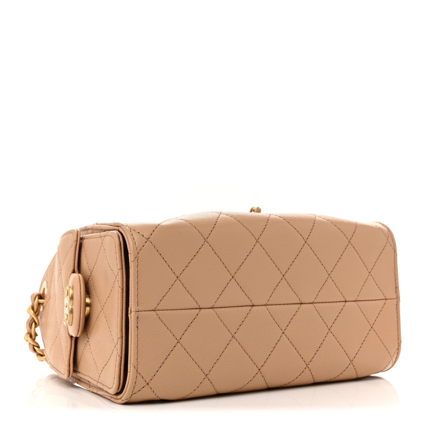 Caviar Quilted Mini Chanel 25 Handbag Beige