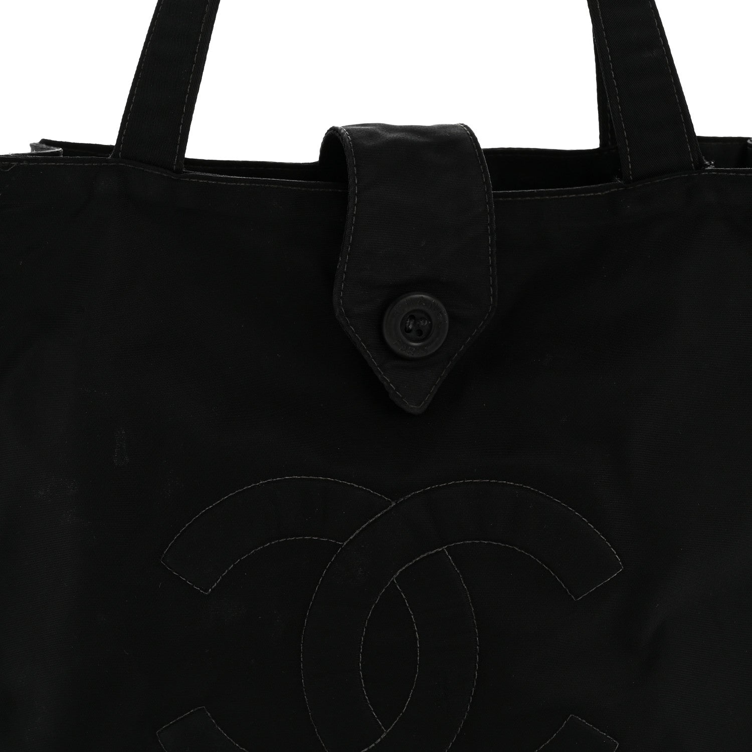 Nylon Button CC Tote Black