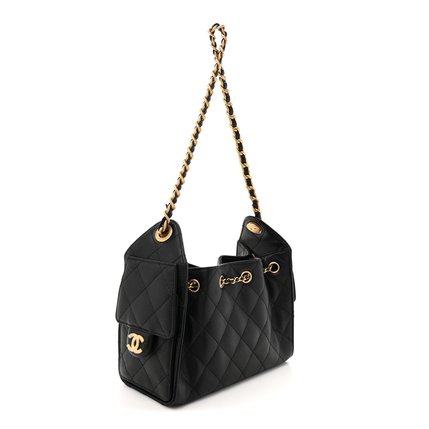 Caviar Quilted Mini Chanel 25 Handbag Black