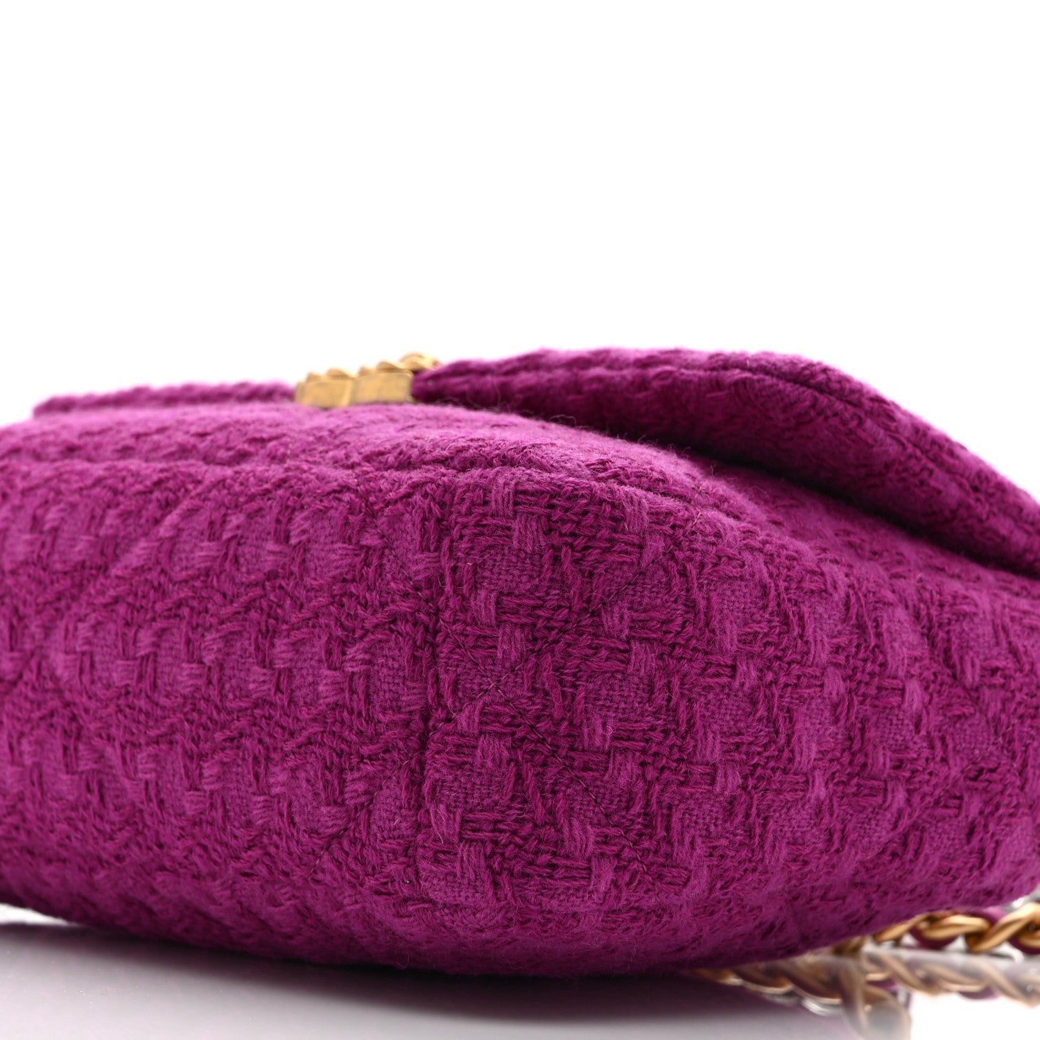 Tweed Quilted Medium Chanel 19 Flap Magenta