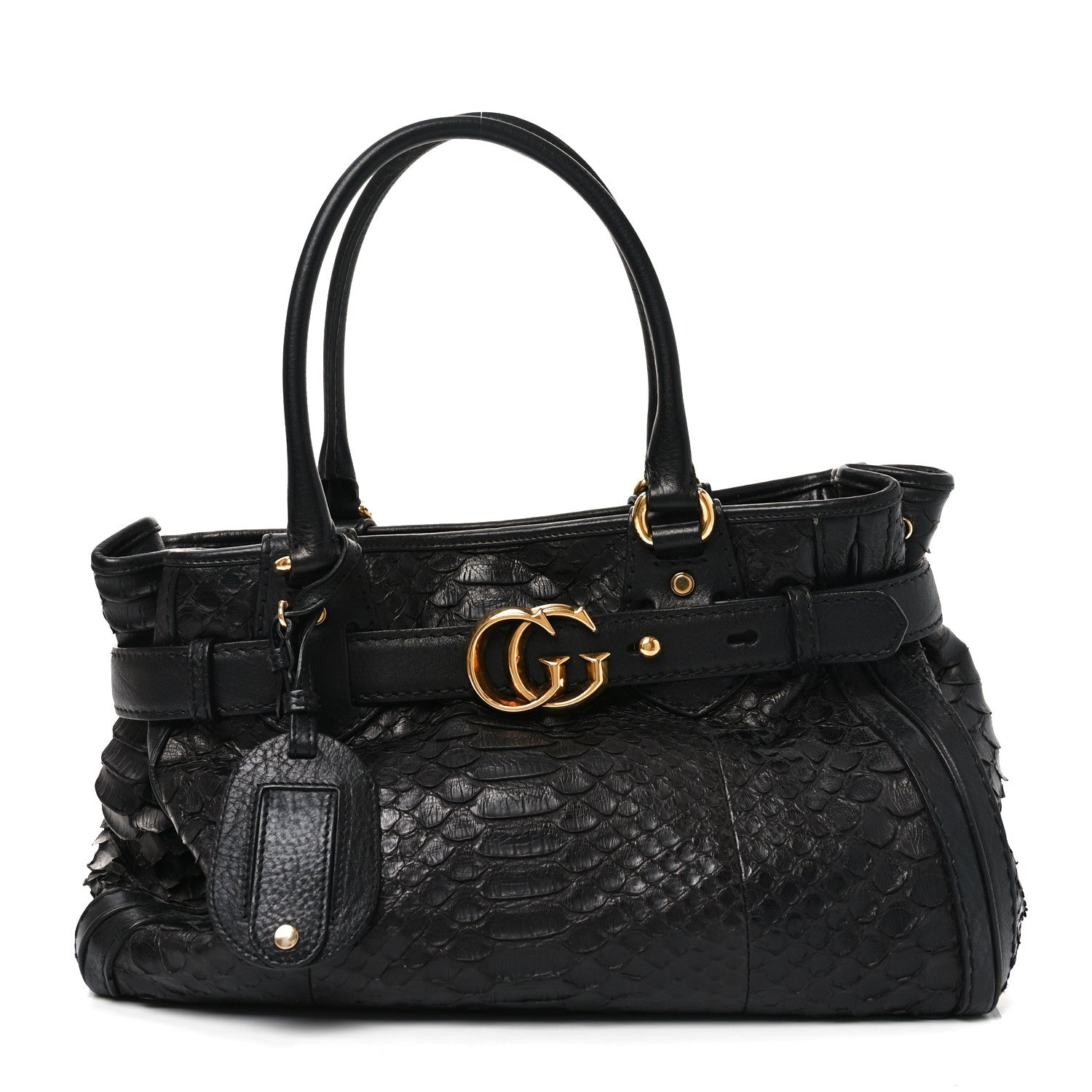 Snakeskin Medium GG Running Tote Black