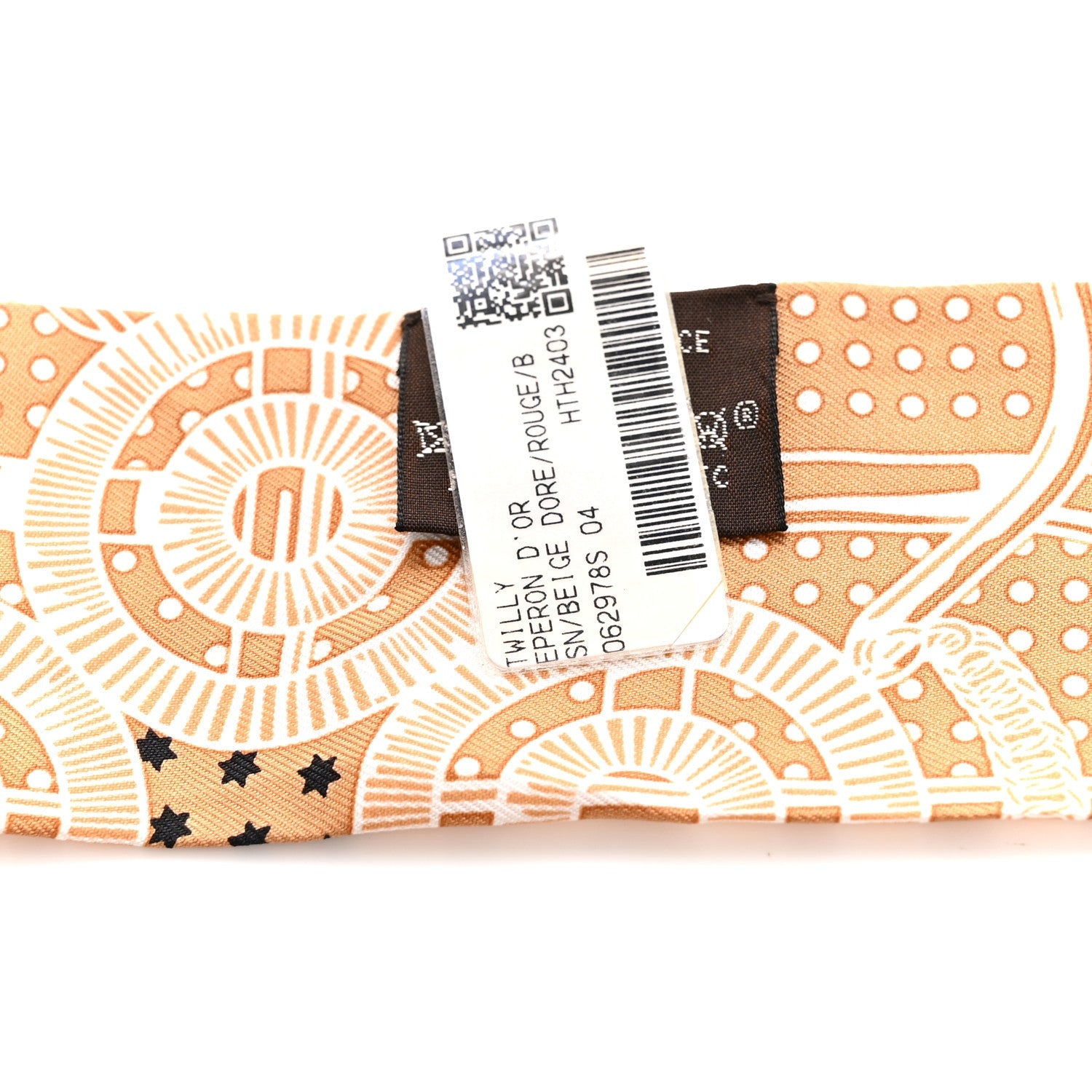 Silk Eperon d'Or Bandana Twilly Beige Dore Rouge