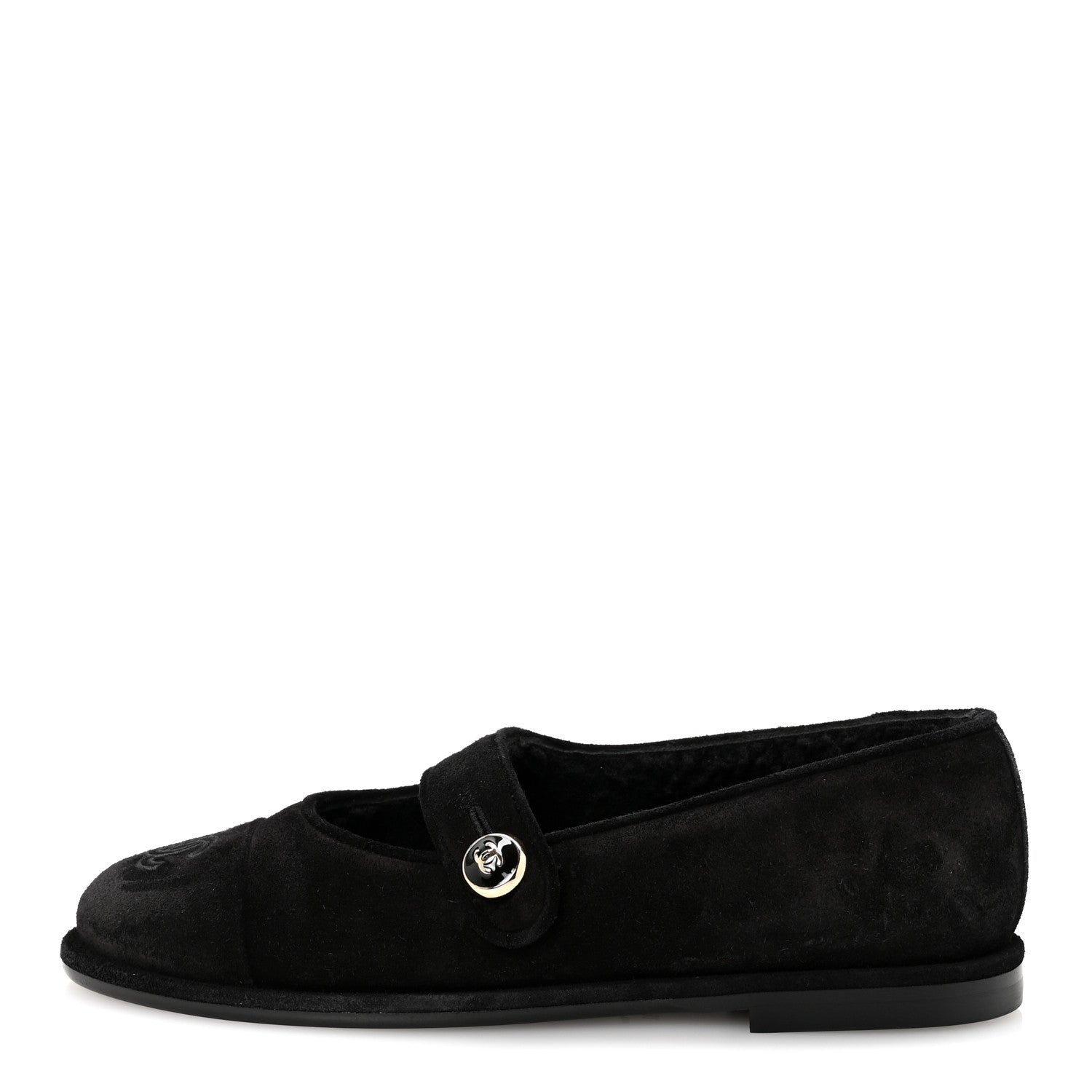 Suede Cap Toe CC Mary Jane Flats 37 Black