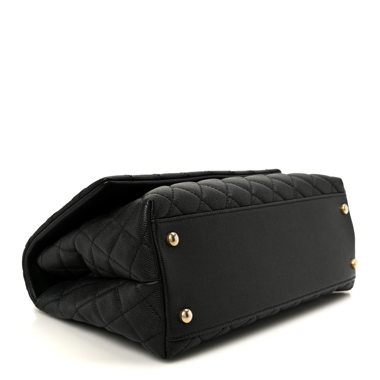 Caviar Quilted Small Coco Handle Flap Black