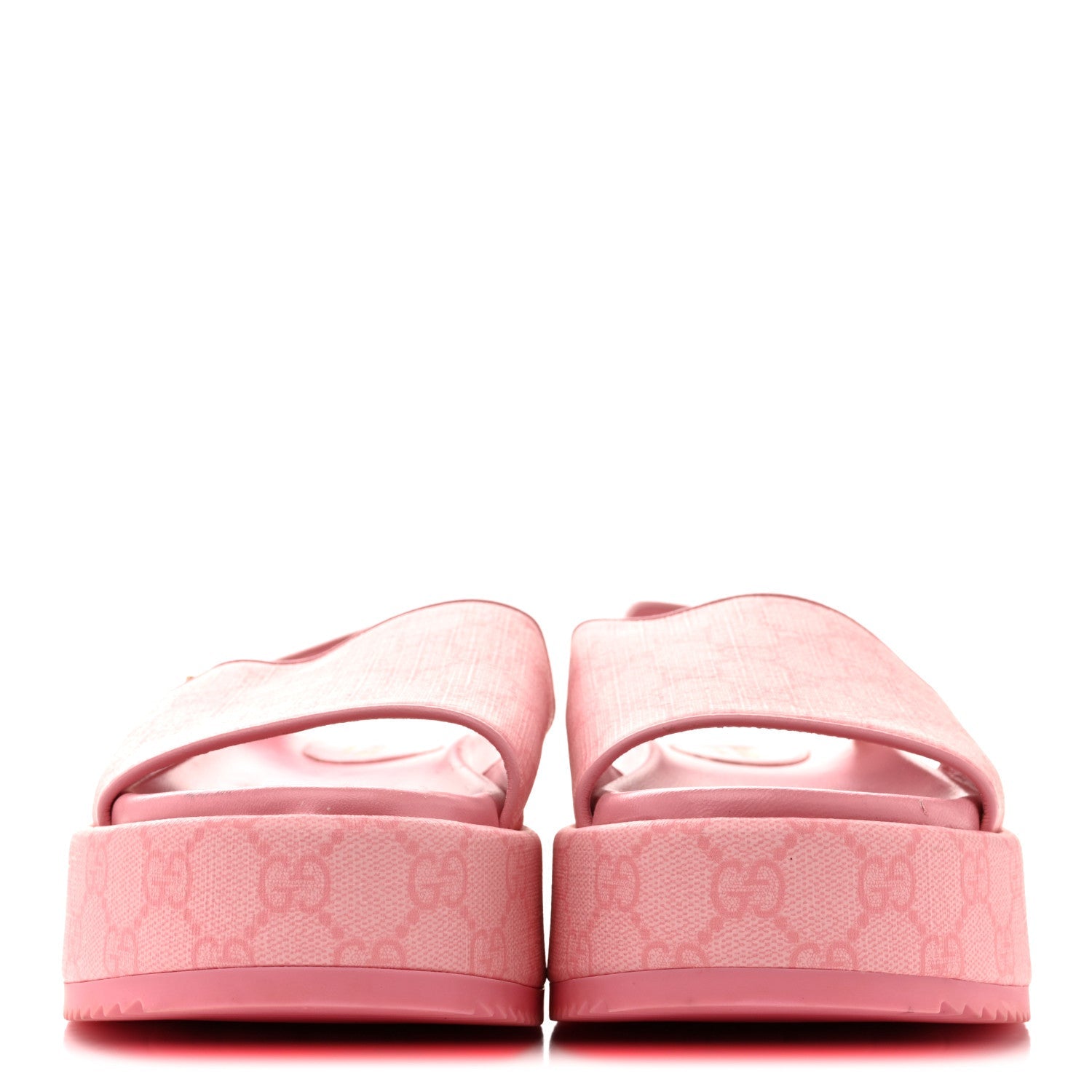 GG Supreme Monogram Granada Kid Angelina Platform 35mm Slingback Sandals 40.5 Cotton Candy Dark Cotton Candy Wild Rose