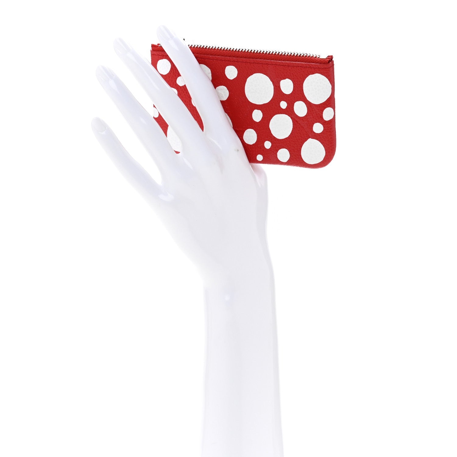 LV X YK Empreinte Infinity Dots Key Pouch Red White