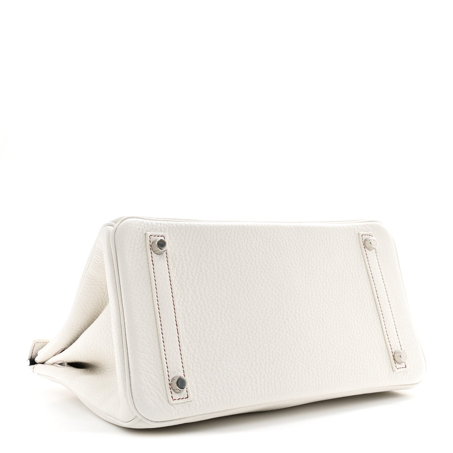 Taurillon Clemence Horseshoe Birkin 30 White Black