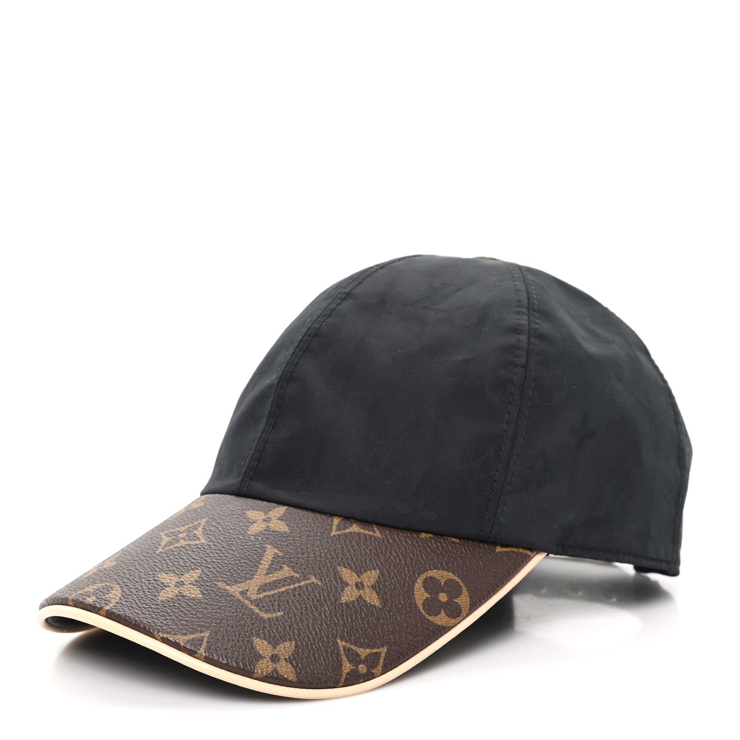 Polyester Silk Monogram LV Get Ready Cap M Black