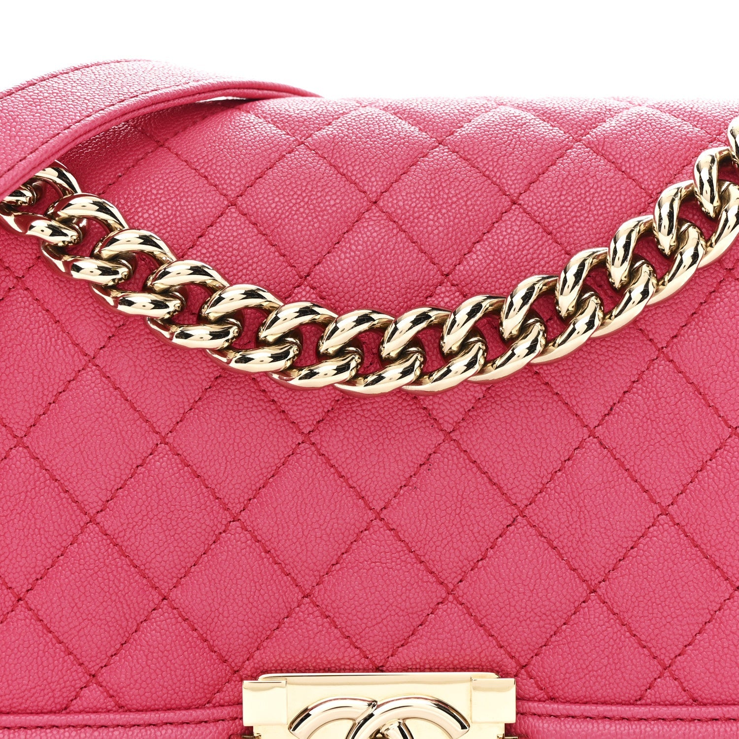 Caviar Quilted Medium Boy Flap Pink