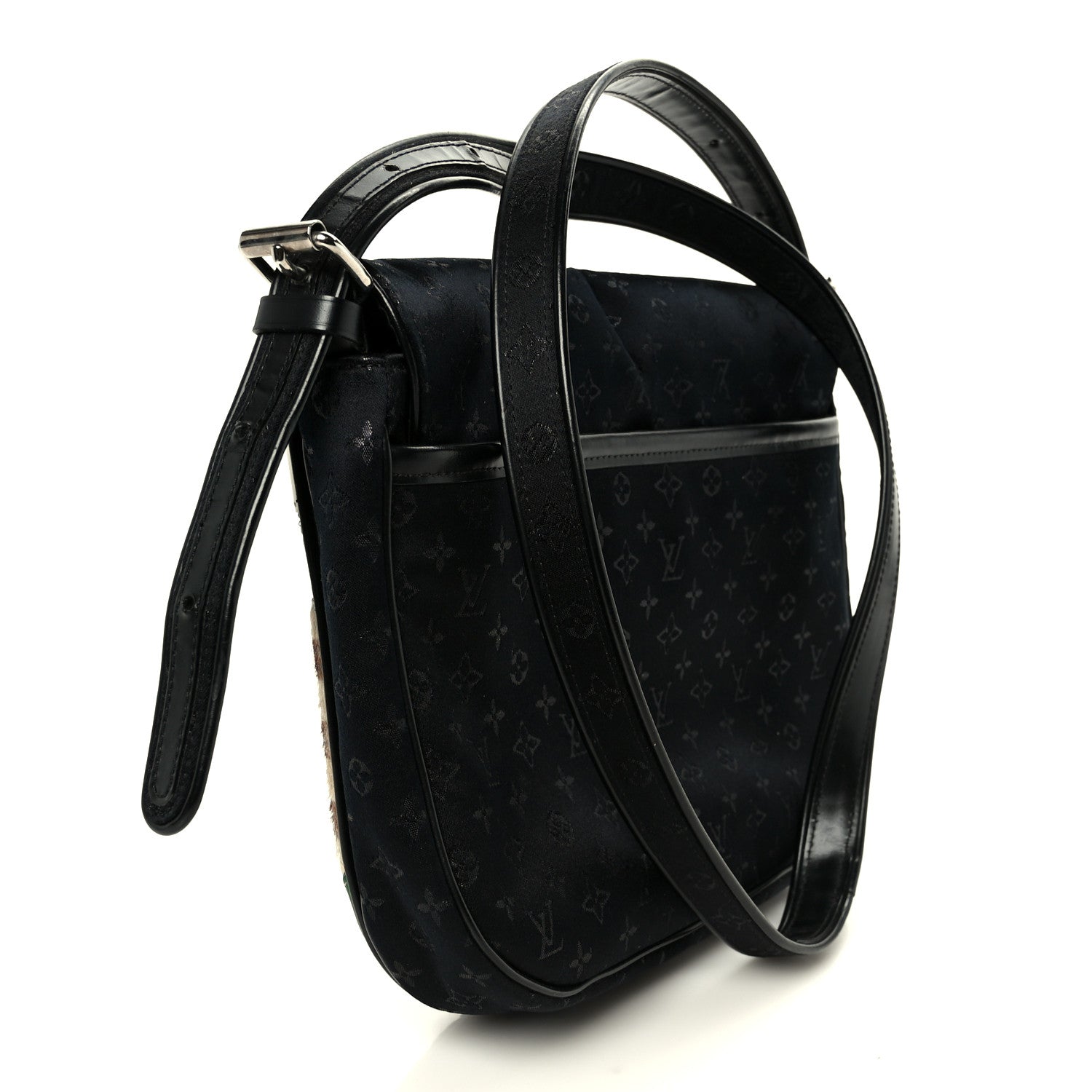 Satin Mini Monogram Conte De Fees Patchwork Musette Black