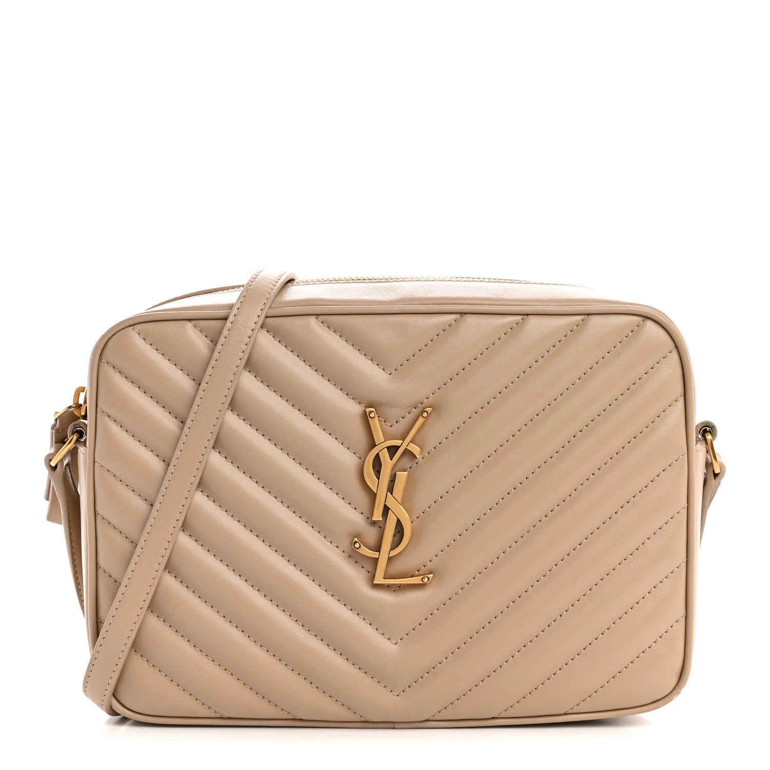 Calfskin Matelasse Monogram Lou Camera Bag Dark Beige
