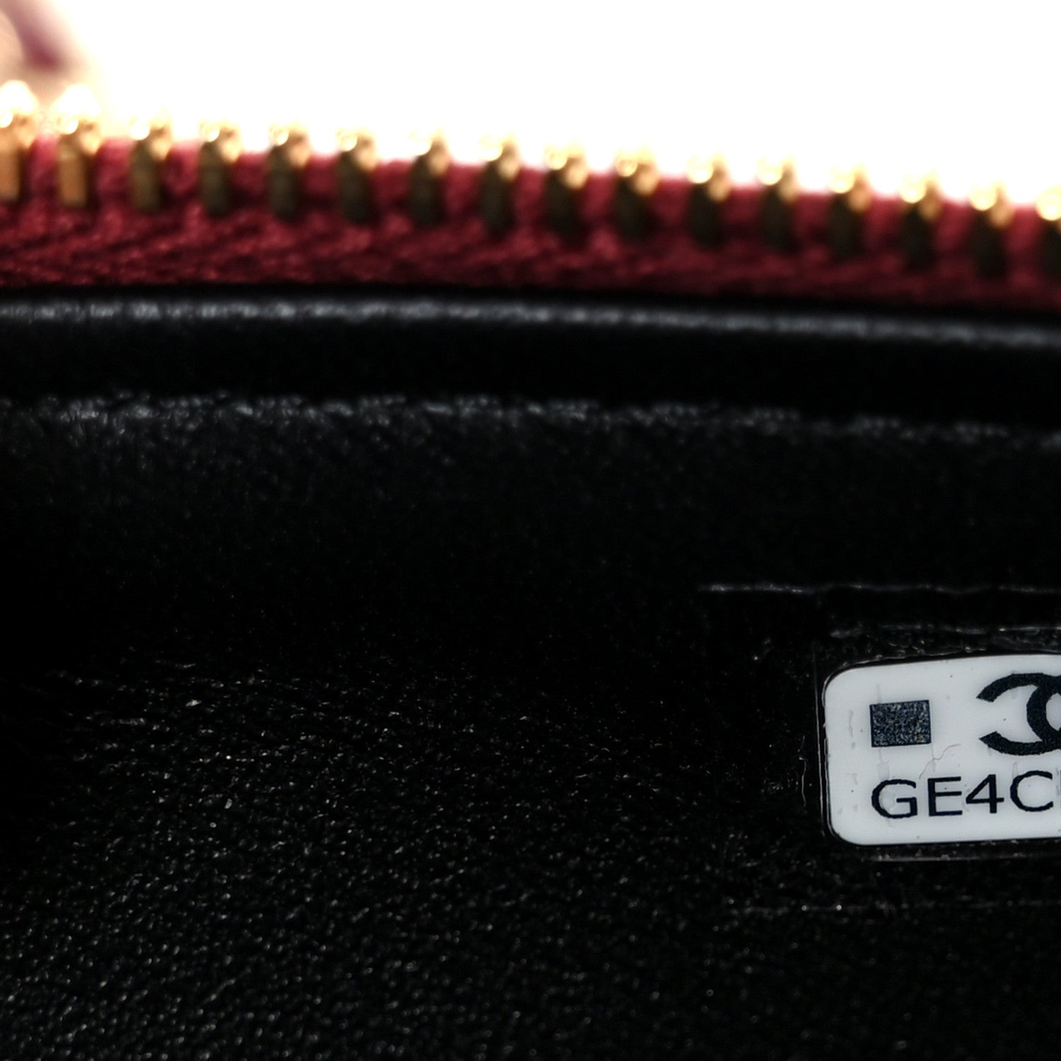 Caviar Quilted Top Handle Slim Vanity With Chain Burgundy