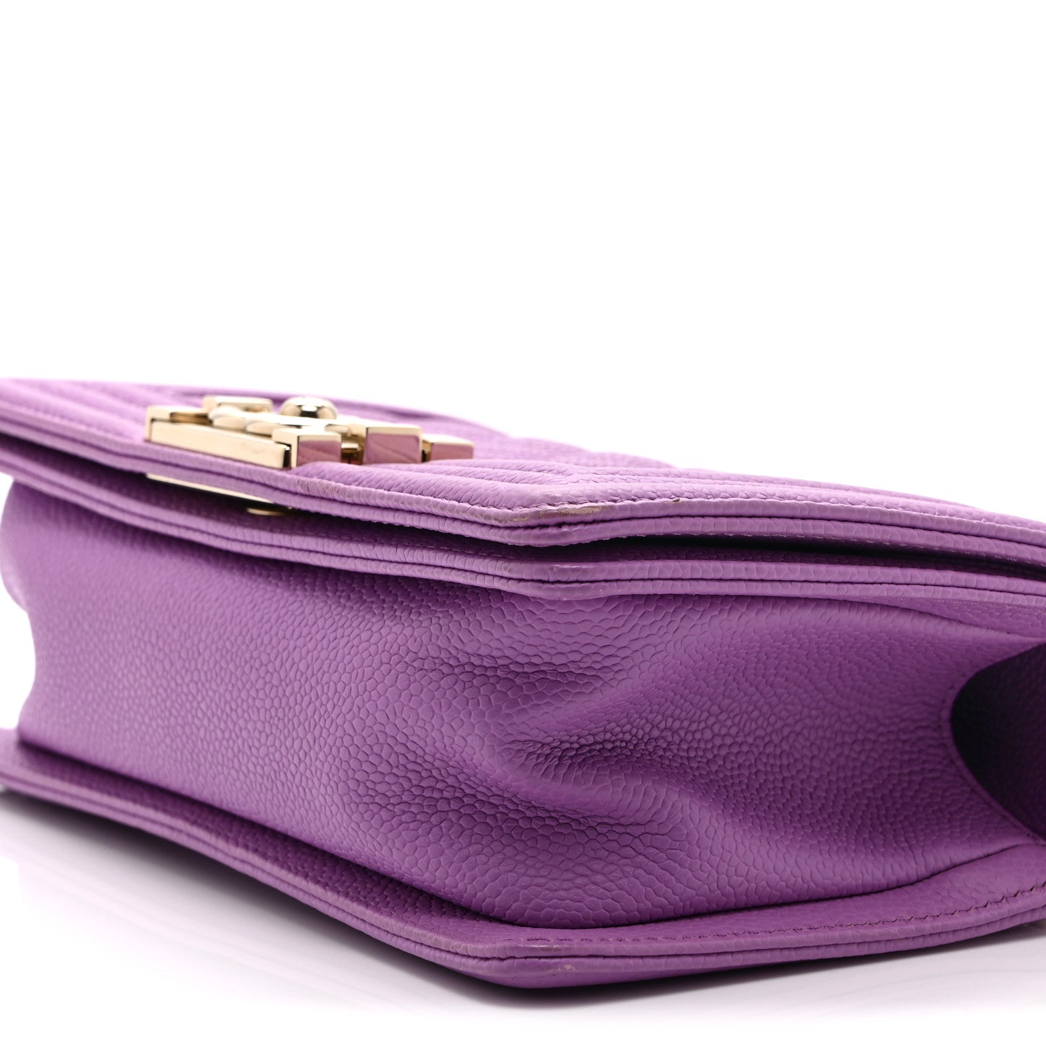Caviar Quilted Small Boy Flap Purple