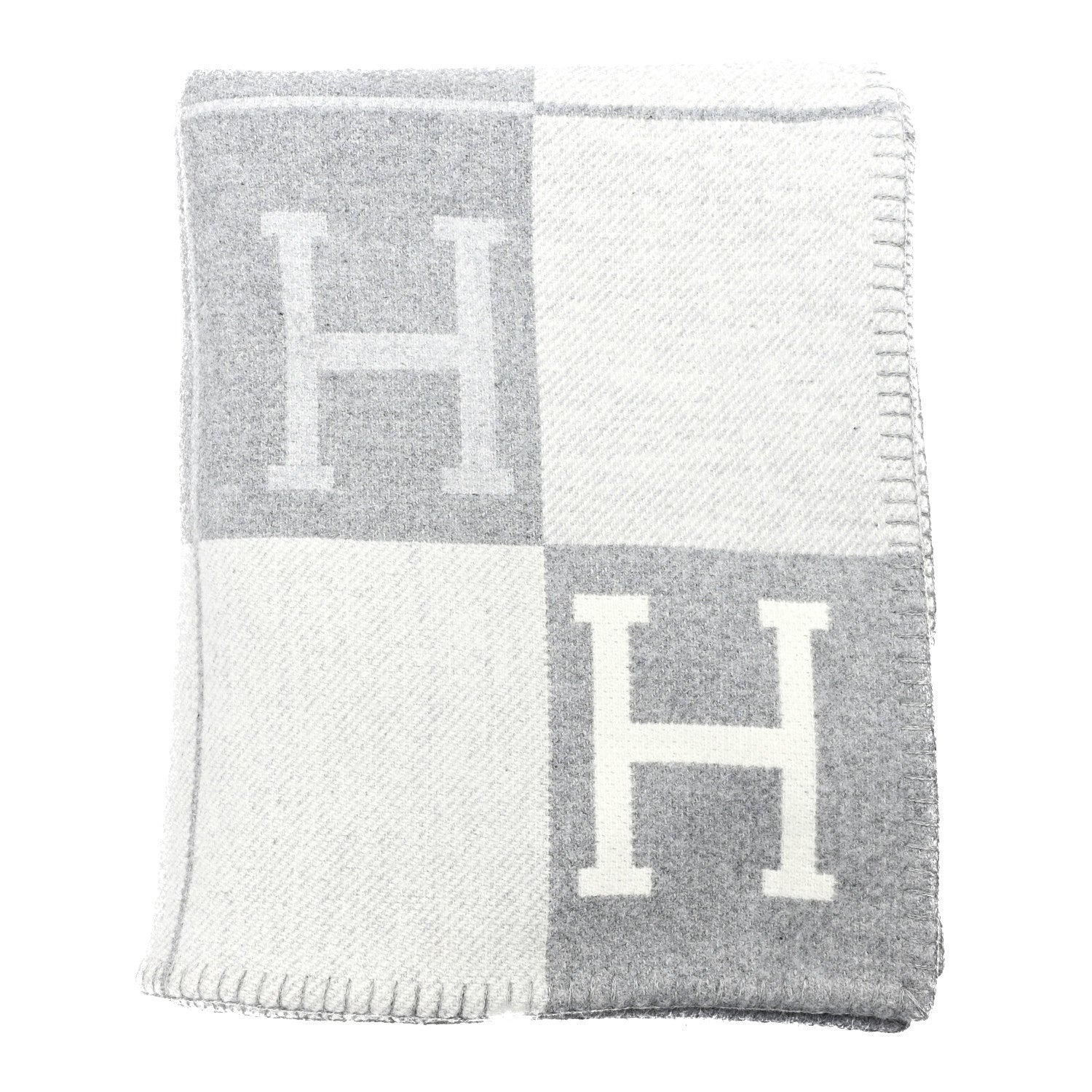 Wool Cashmere Avalon III Throw Blanket Ecru Gris Clair