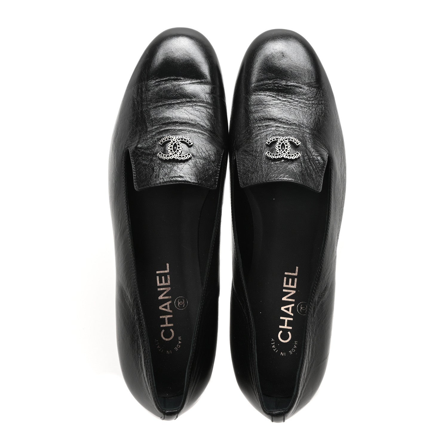 Lambskin CC Loafers 41 Black
