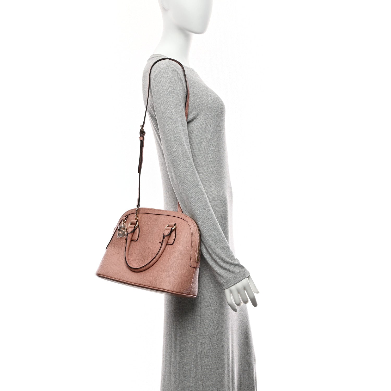 Dollar Calfskin Small GG Charm Dome Bag Soft Pink