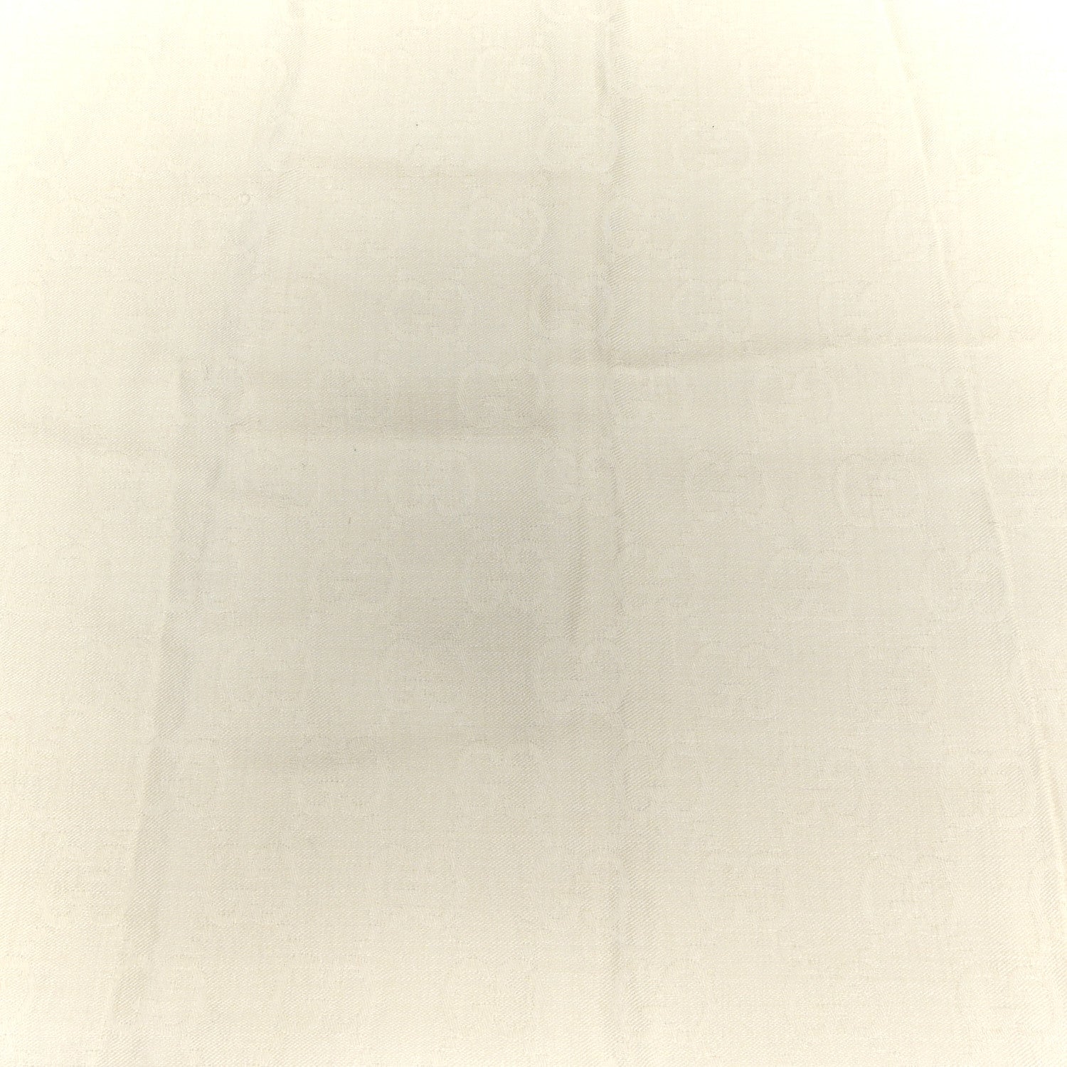 Wool Silk GG Monogram GGNat Fringe Scarf White