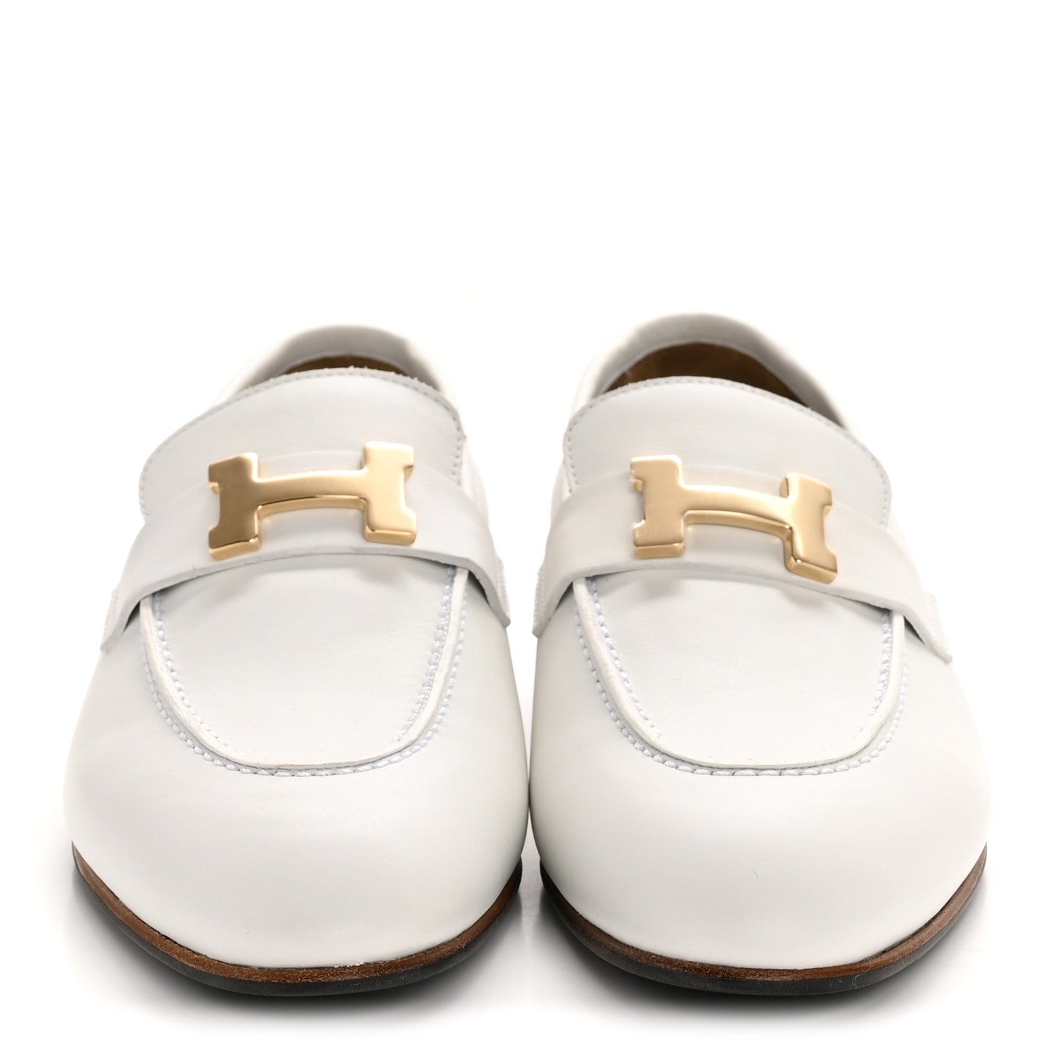 Calfskin Womens Paris Loafers 37 White