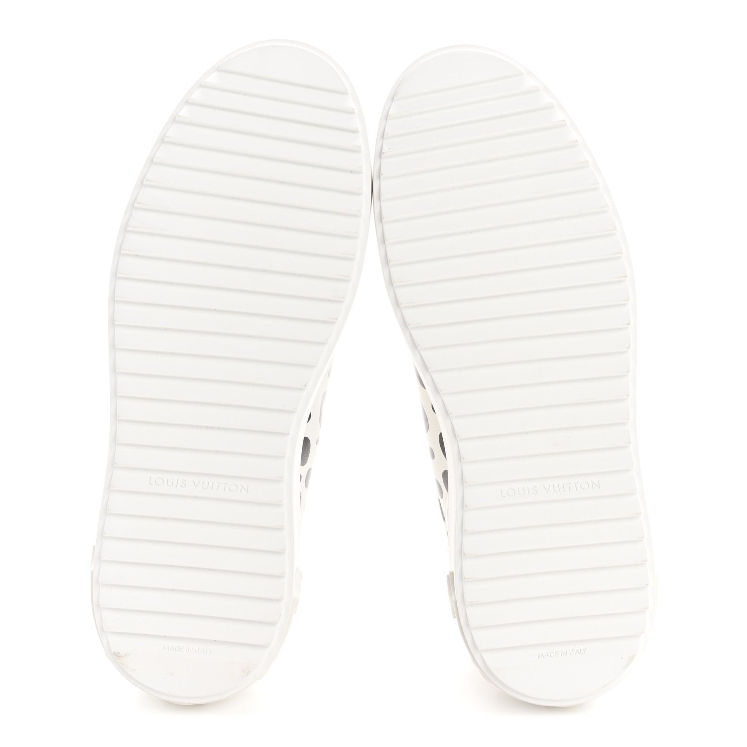 LV X YK Calfskin Printed Infinity Dots Time Out Sneakers 38 White