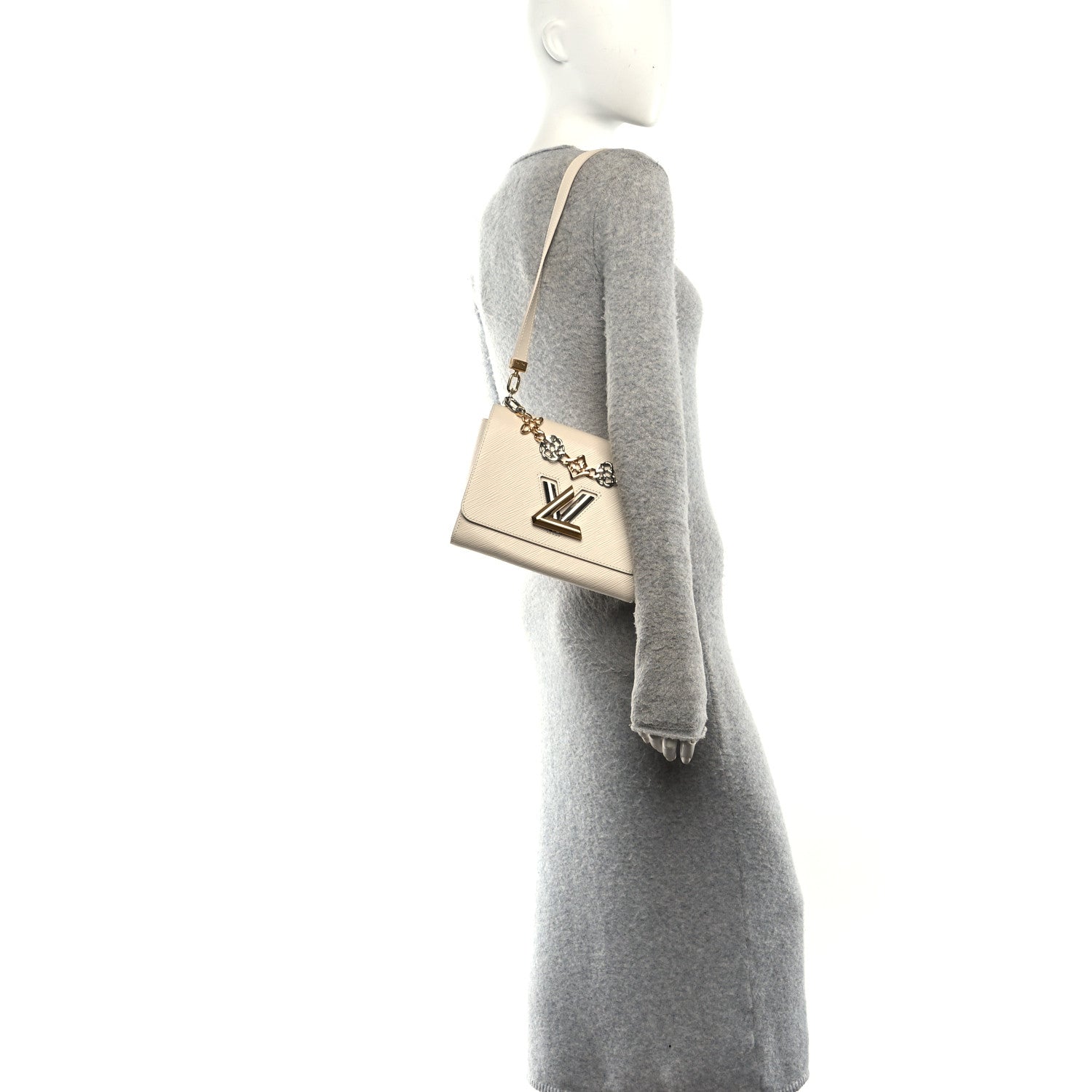 Epi Twist Flowers Chain Shoulder Bag MM Quartz