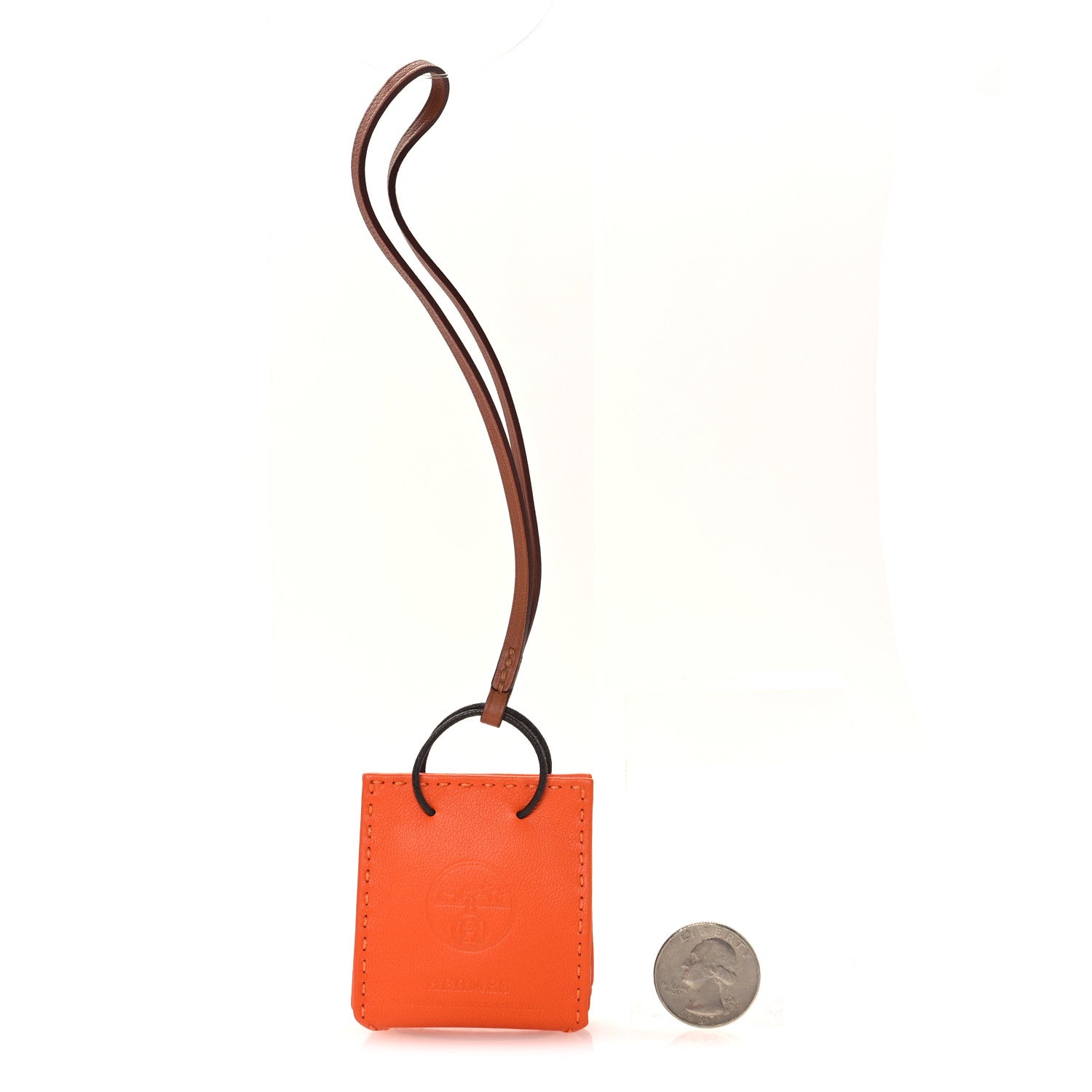 Milo Lambskin Swift Shopping Bag Charm Feu Gold