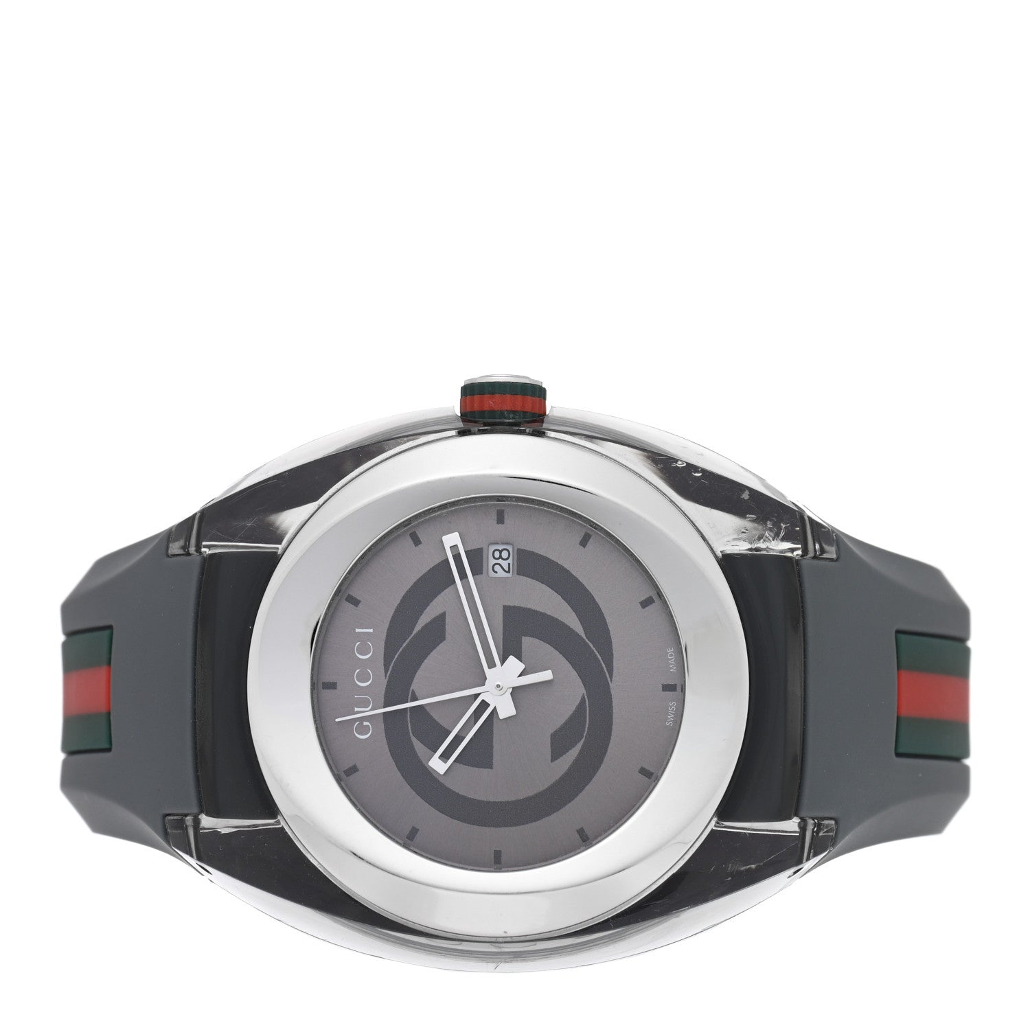 Stainless Steel Rubber 46mm Sync Web Quartz Watch Grey
