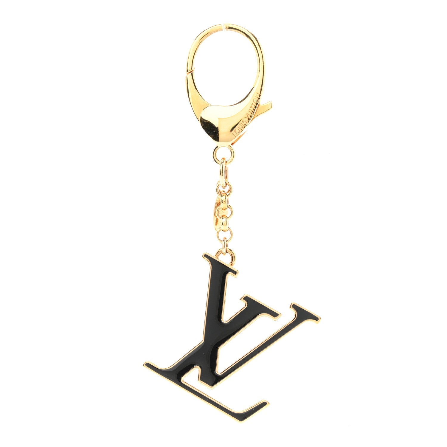 Metal Enamel Fleur De Monogram Bag Charm Dore