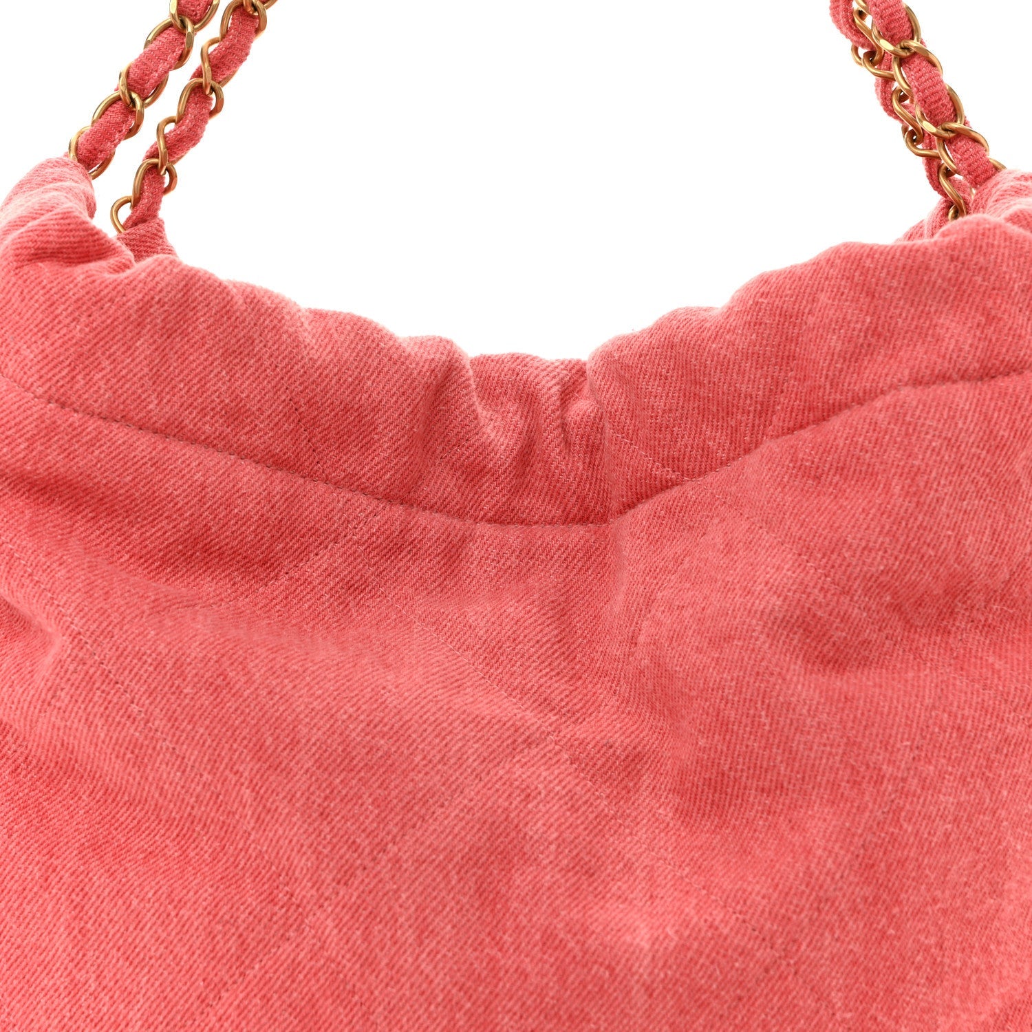 Washed Denim Quilted Chanel 22 Red