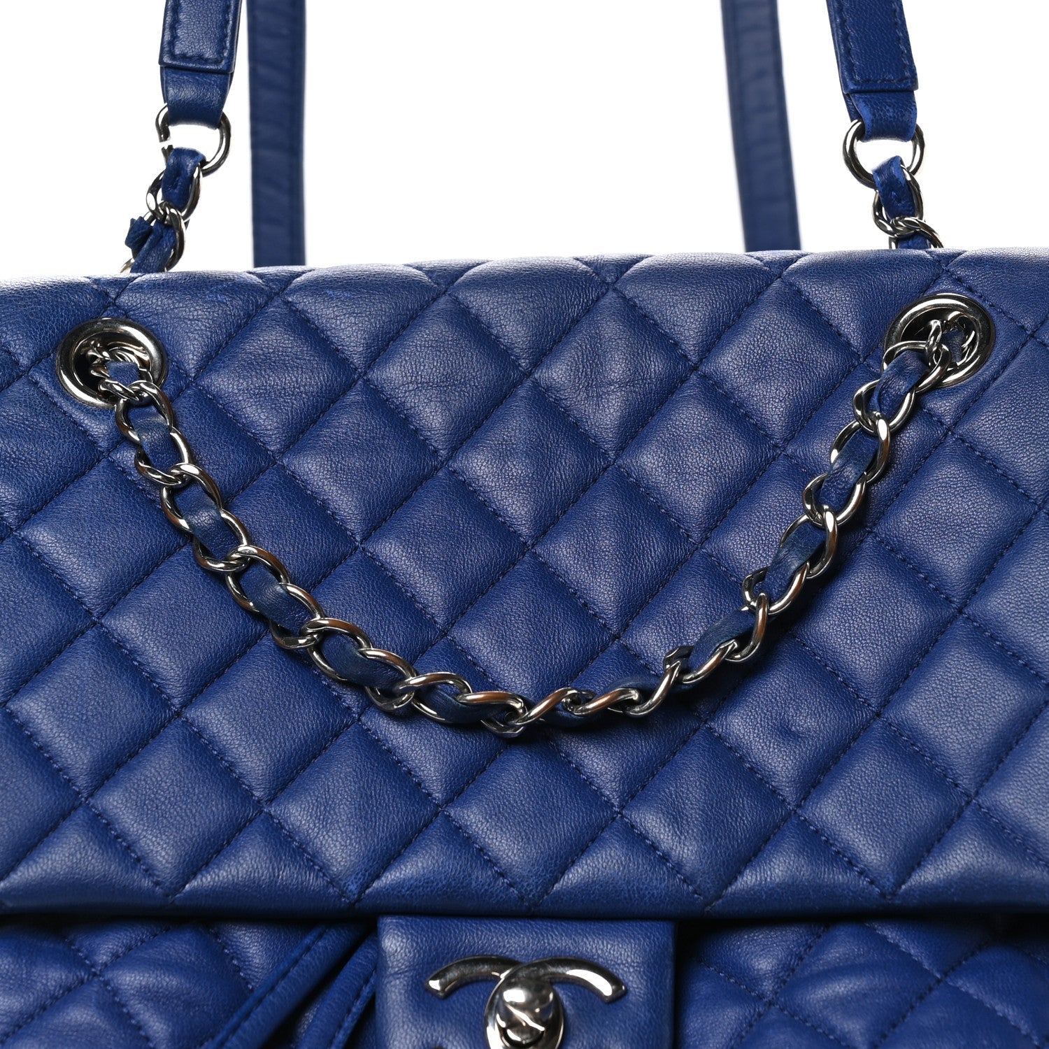 Lambskin Quilted Large Urban Spirit Backpack Blue
