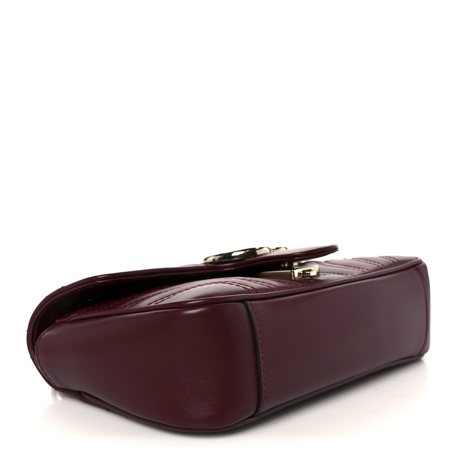 Lambskin Matelasse Small GG Marmont Shoulder Bag Rosso Ancora