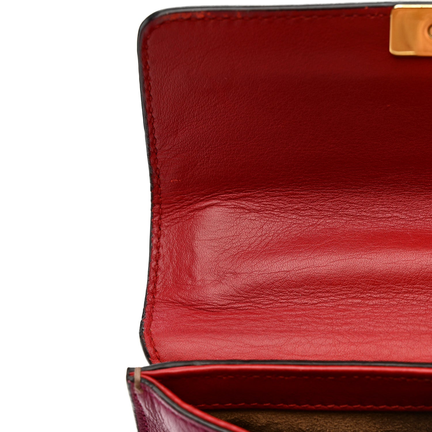 GG Supreme Monogram Calfskin Small Padlock Shoulder Bag Beige Hibiscus Red New Rosette