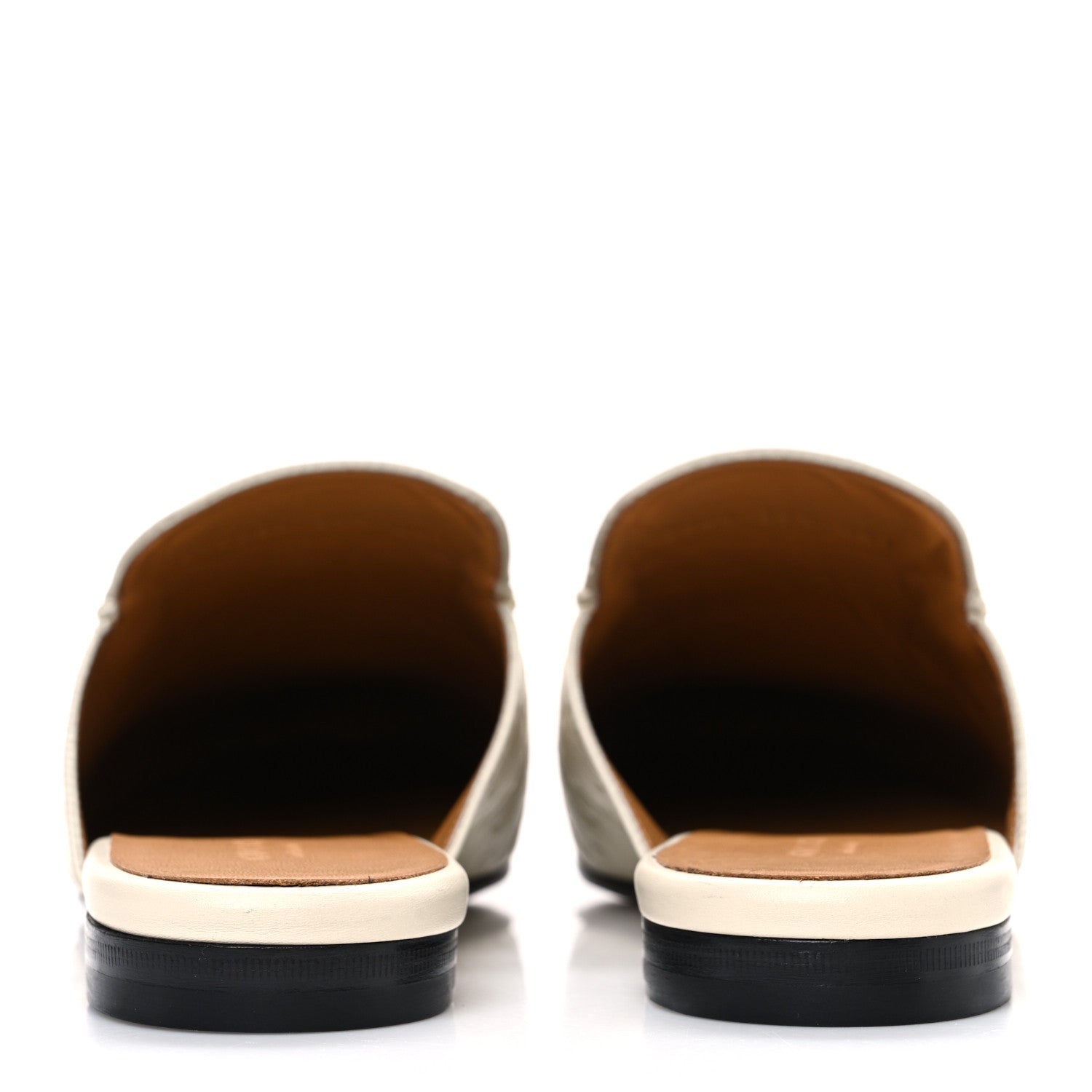Glamour Calfskin Guccissima Womens Princetown Slippers 39.5 Mystic White