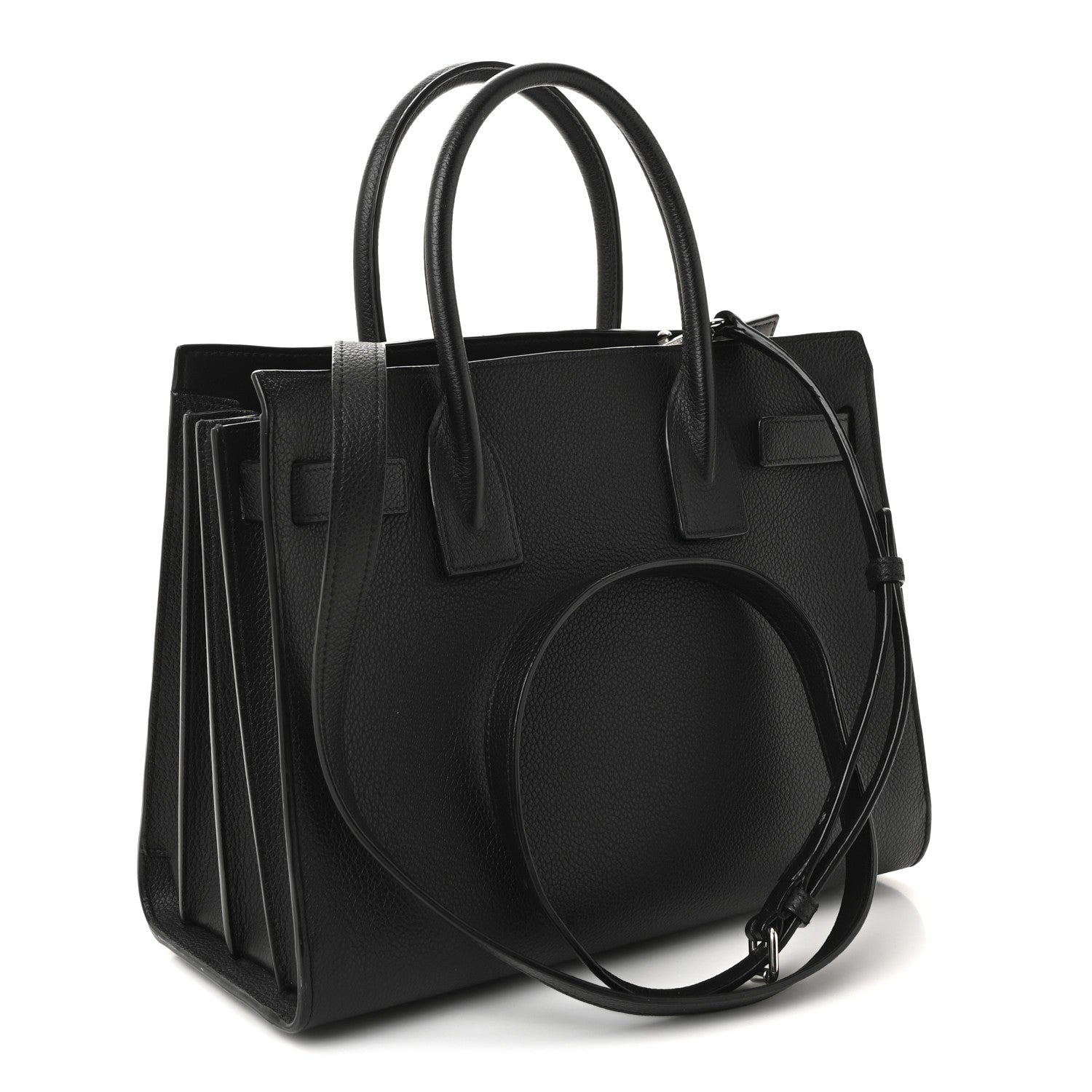 Grained Calfskin Baby Sac De Jour Black