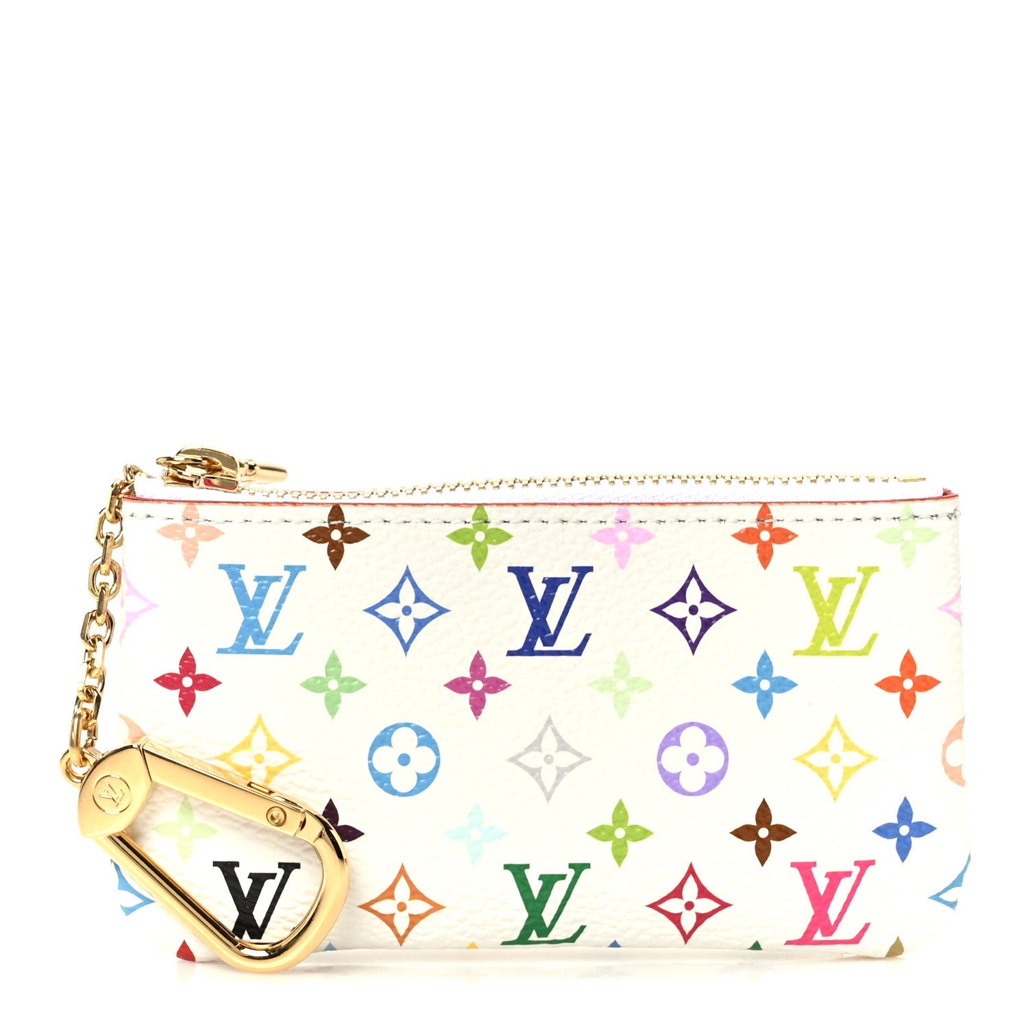 LV X TM Monogram Multicolor Key Pouch White
