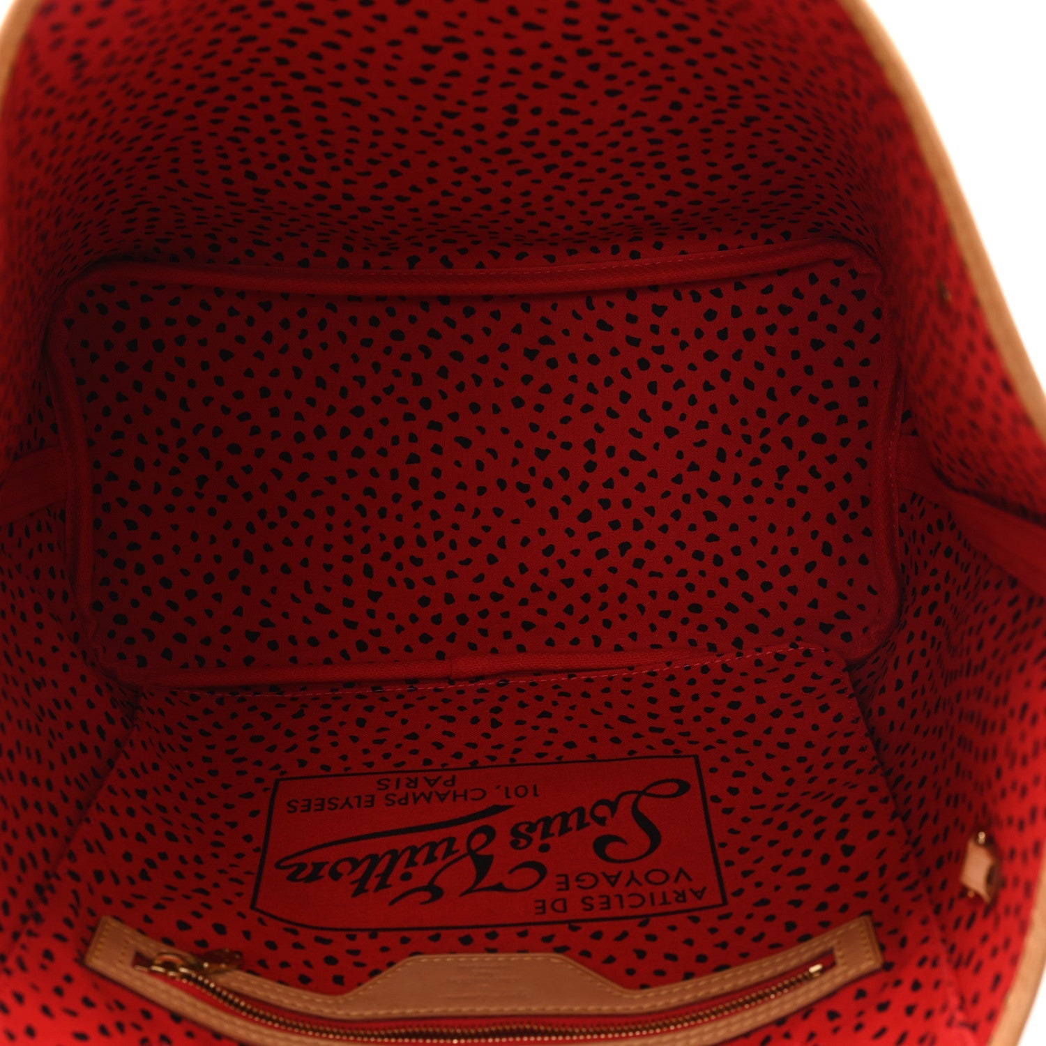 Monogram Kusama Waves Neverfull MM Red