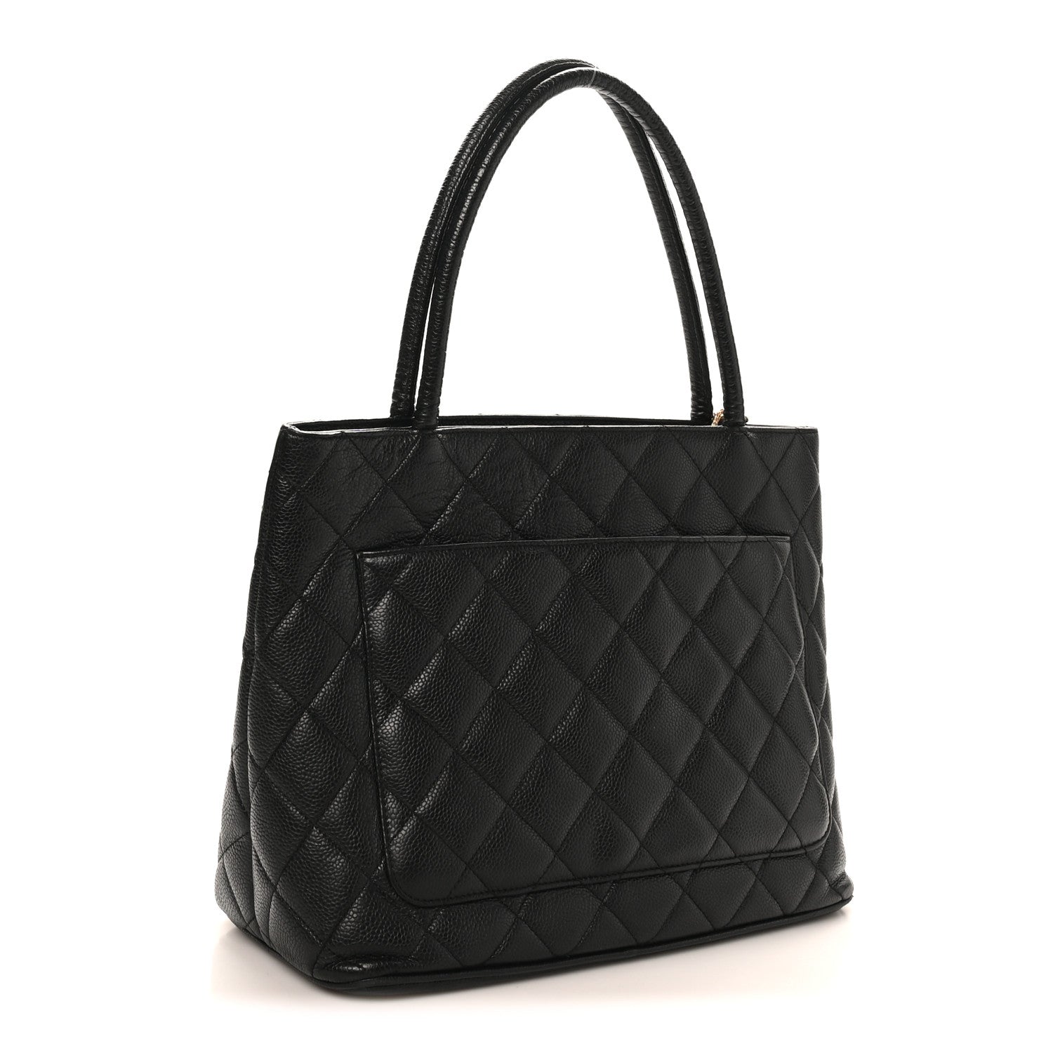 Caviar Quilted Medallion Tote Black