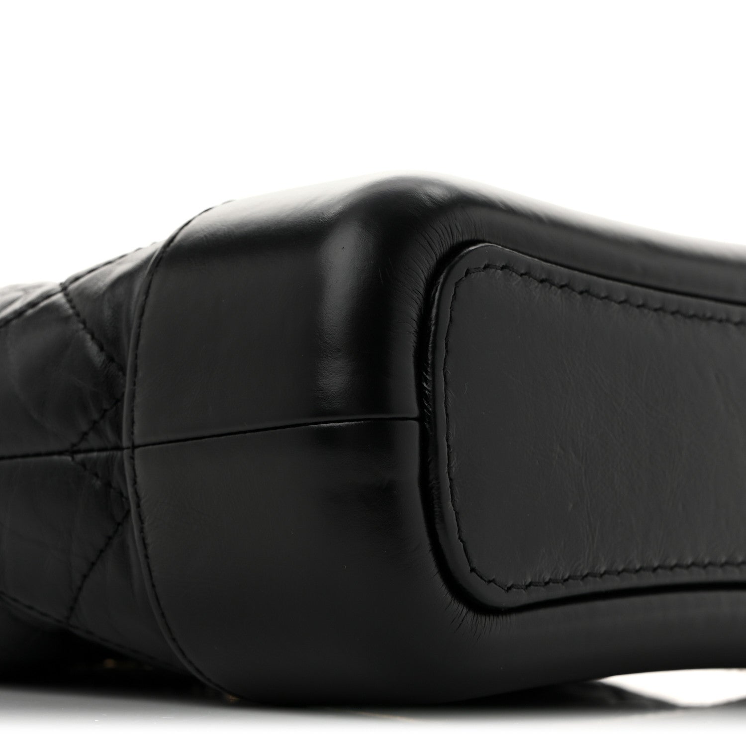 Aged Calfskin Quilted Small Gabrielle Hobo Black