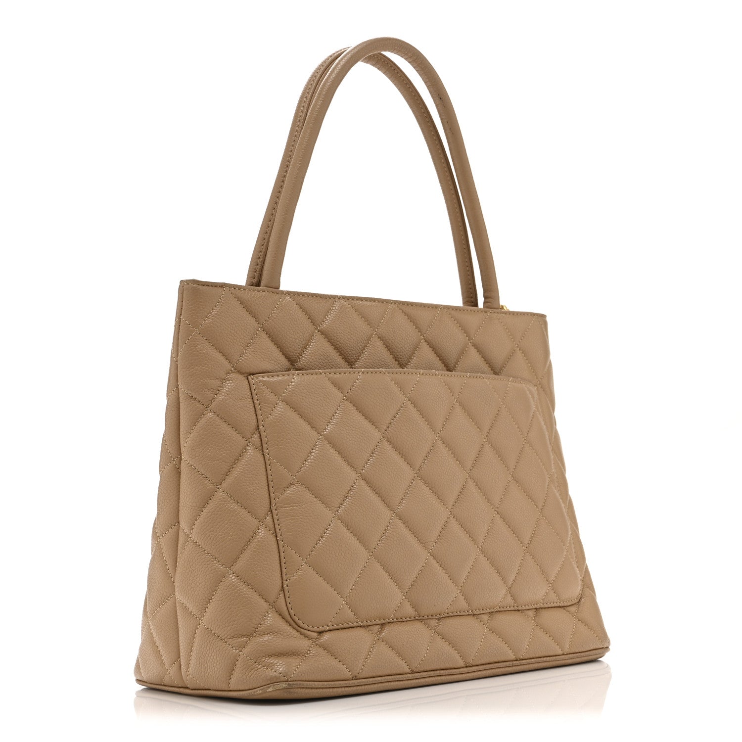 Caviar Quilted Medallion Tote Beige