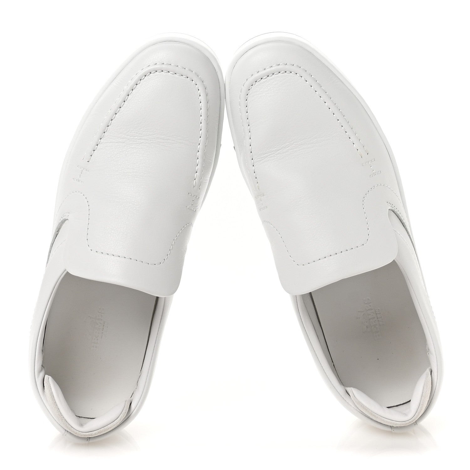 Calfskin Suede Goatskin Kiddy Slip On Sneakers 38 White