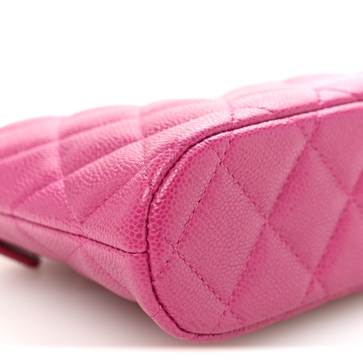 Caviar Quilted Classic Clutch With Chain Fuchsia